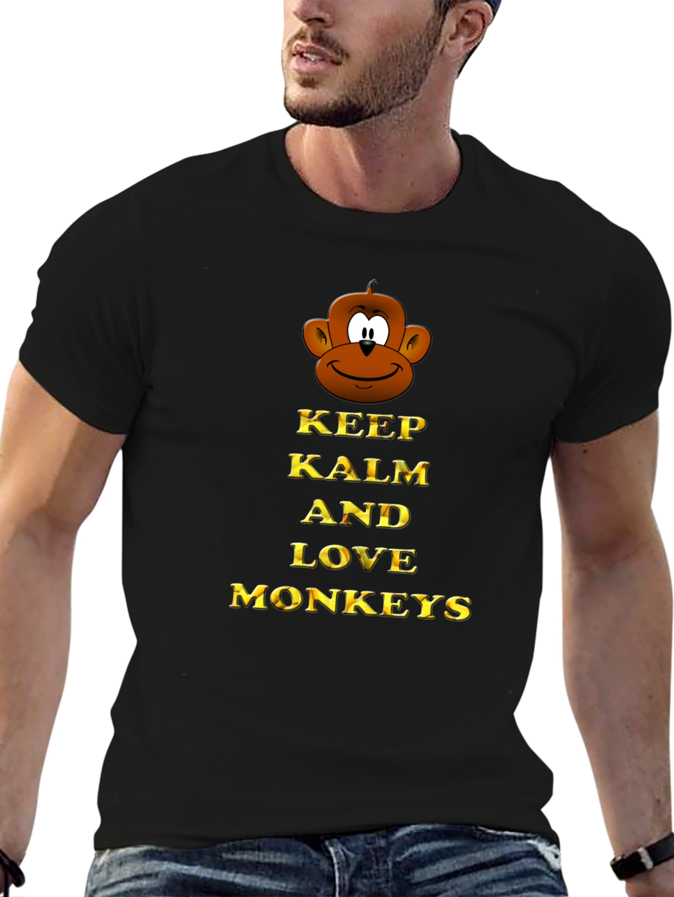 Keep Calm and Love Monkeys Graphic T-Shirt