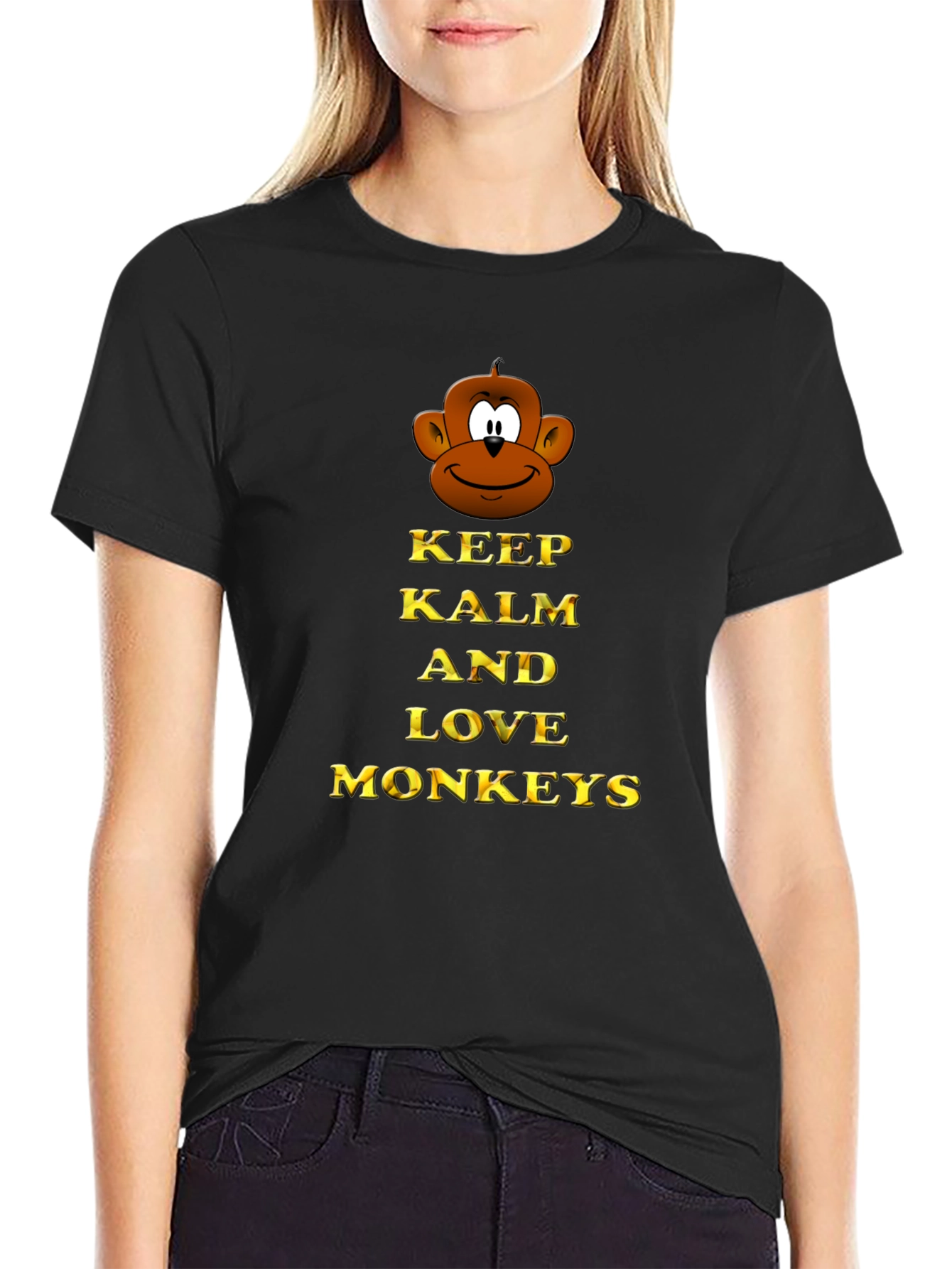 Keep Calm and Love Monkeys Graphic T-Shirt