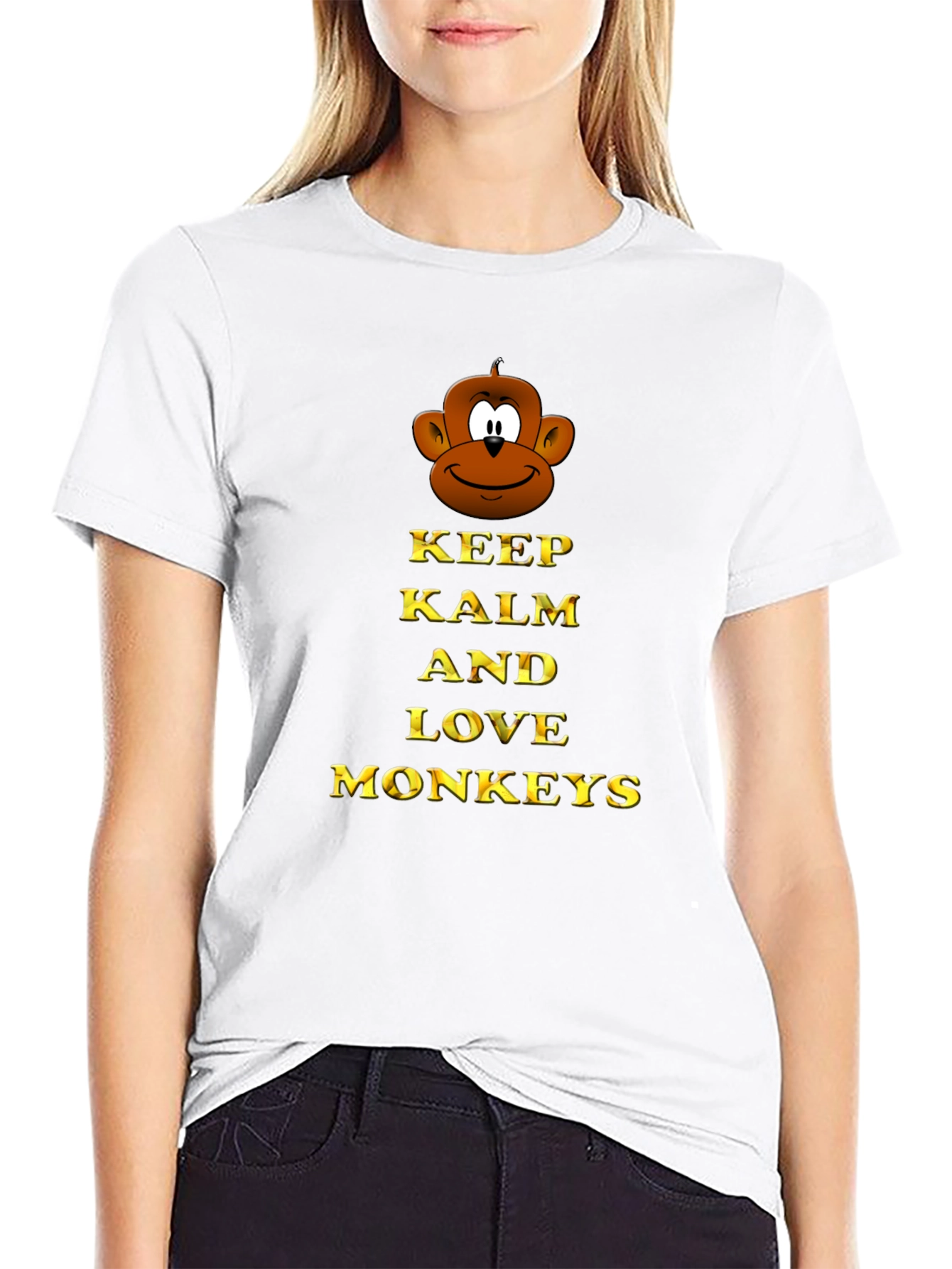 Keep Calm and Love Monkeys Graphic T-Shirt
