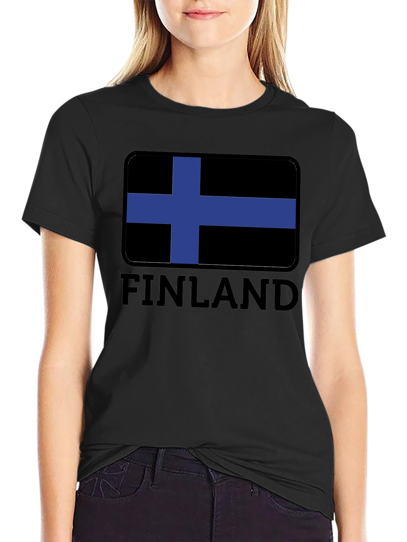 Finland Flag Black T-Shirt - Finnish Pride Tee