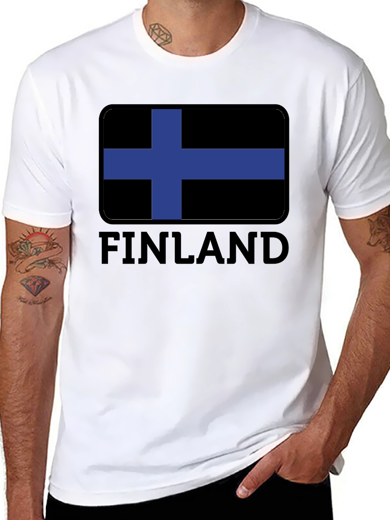 Finland Flag Black T-Shirt - Finnish Pride Tee