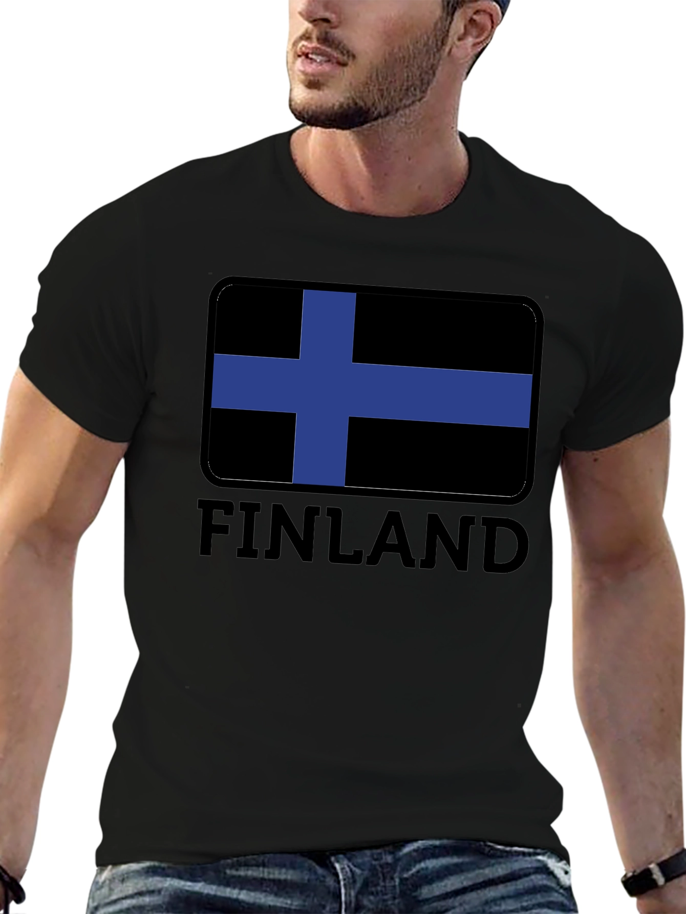 Finland Flag Black T-Shirt - Finnish Pride Tee