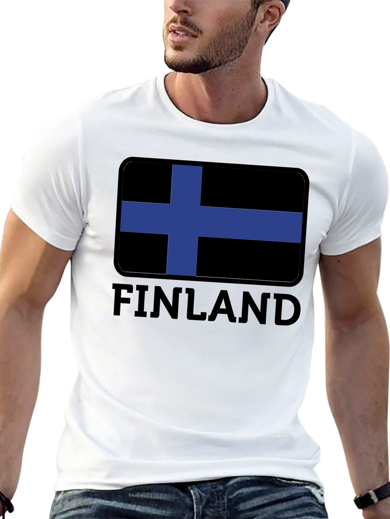 Finland Flag Black T-Shirt - Finnish Pride Tee