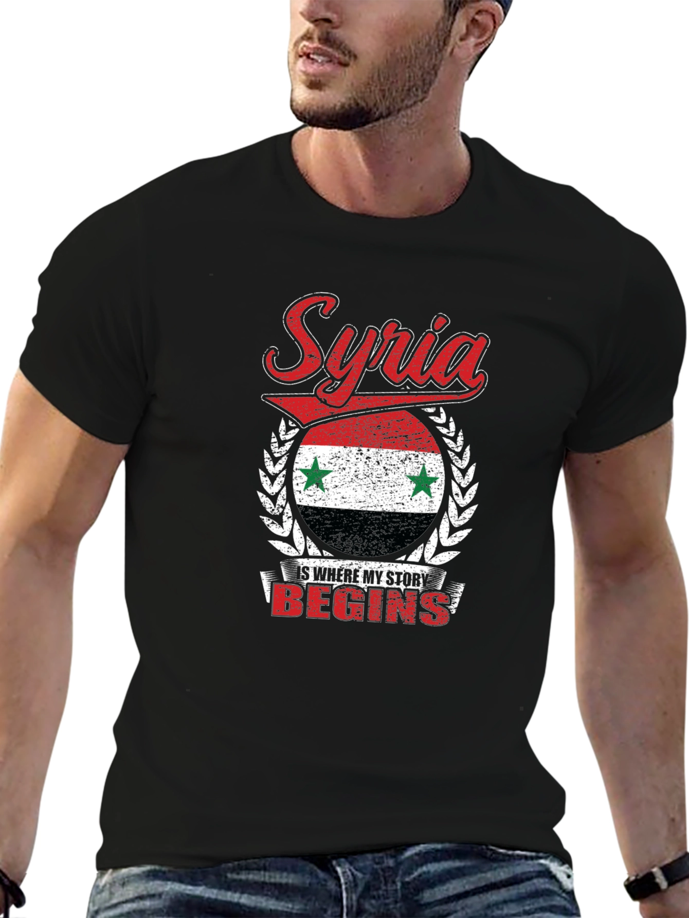 Syria Flag Graphic T-Shirt Patriotic Pride Tee