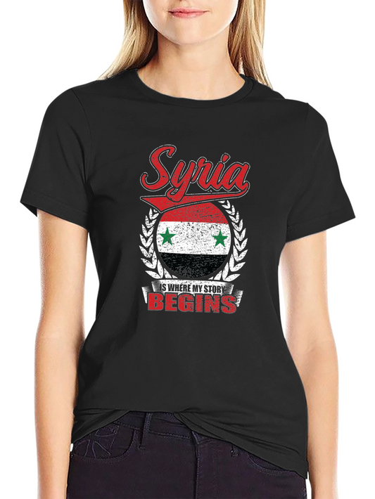 Syria Flag Graphic T-Shirt Patriotic Pride Tee