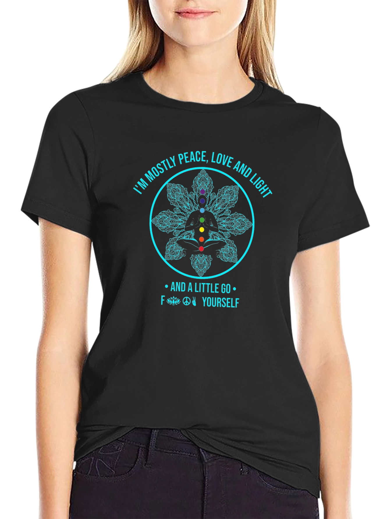 Peace Love & Light T-Shirt - Yoga Meditation Tee