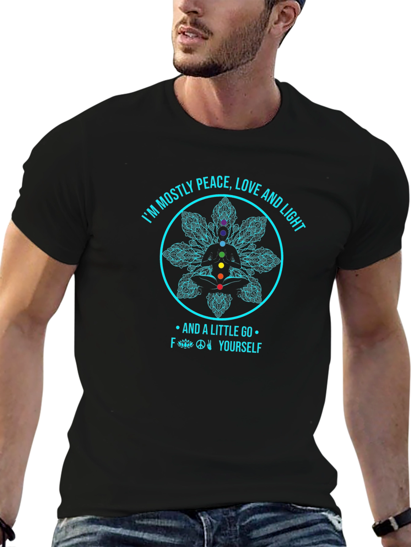 Peace Love & Light T-Shirt - Yoga Meditation Tee