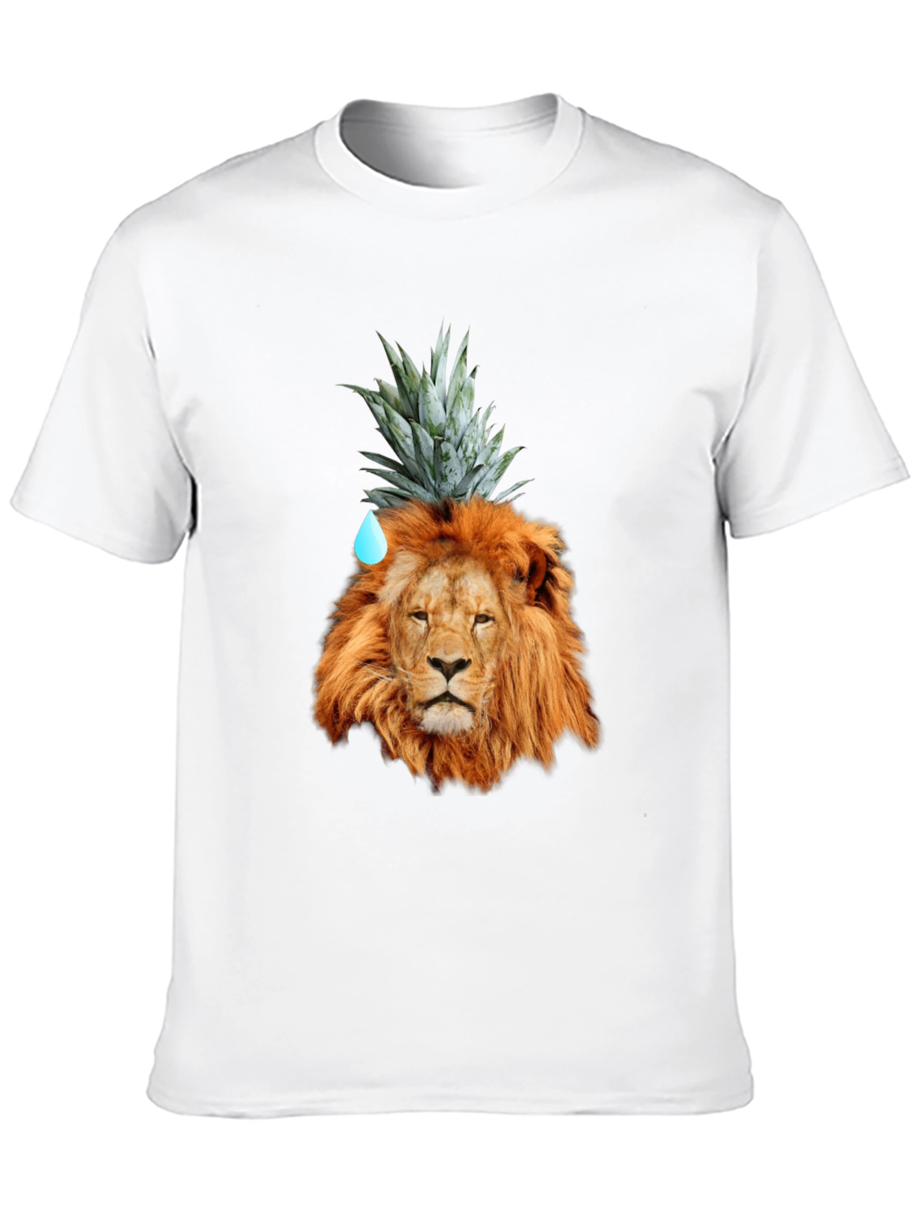 Lion Head with Pineapple Crown Novelty T-Shirt