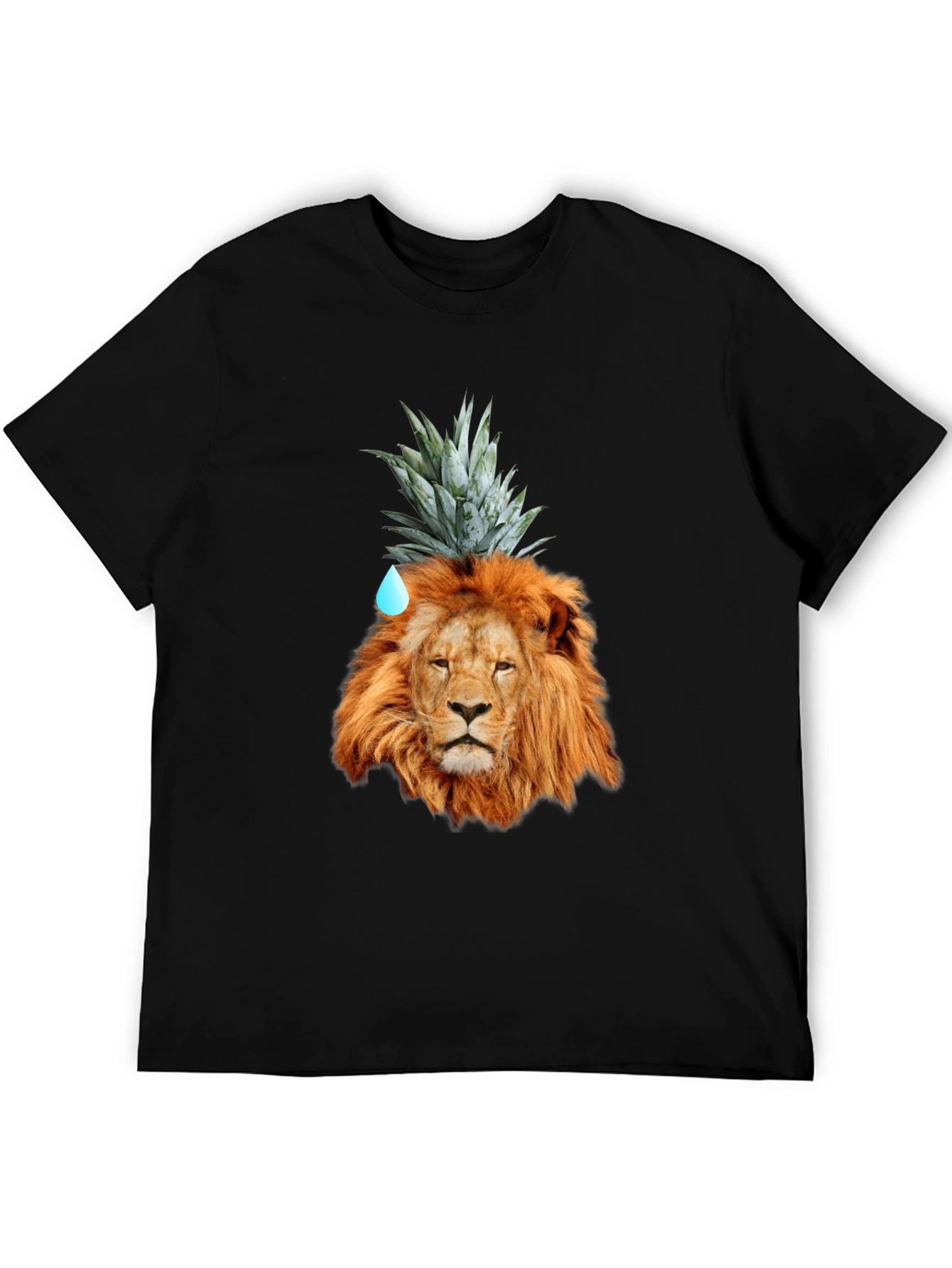 Lion Head with Pineapple Crown Novelty T-Shirt