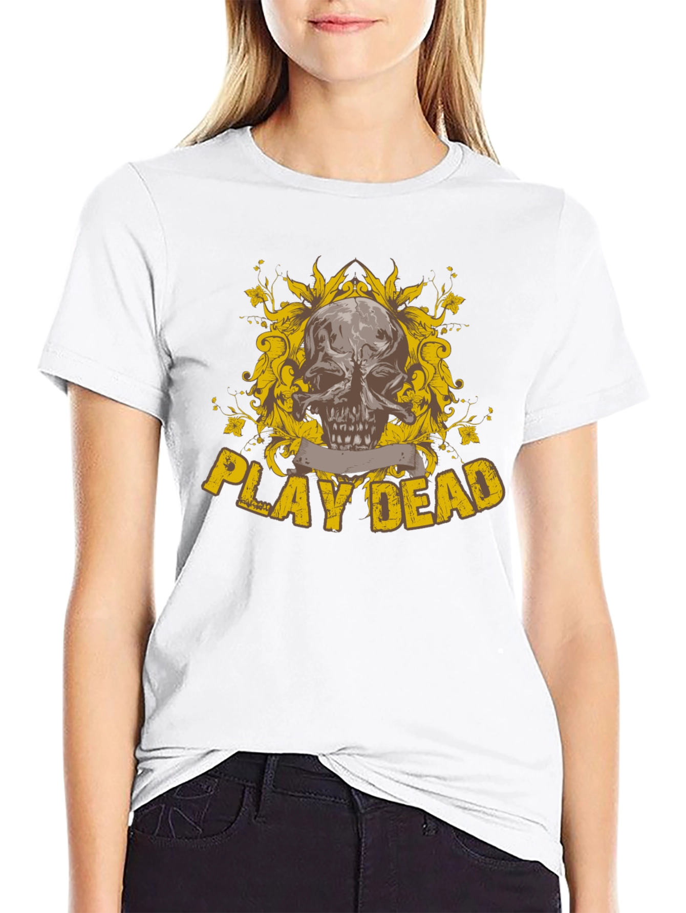 Play Dead Skull Graphic Black T-Shirt