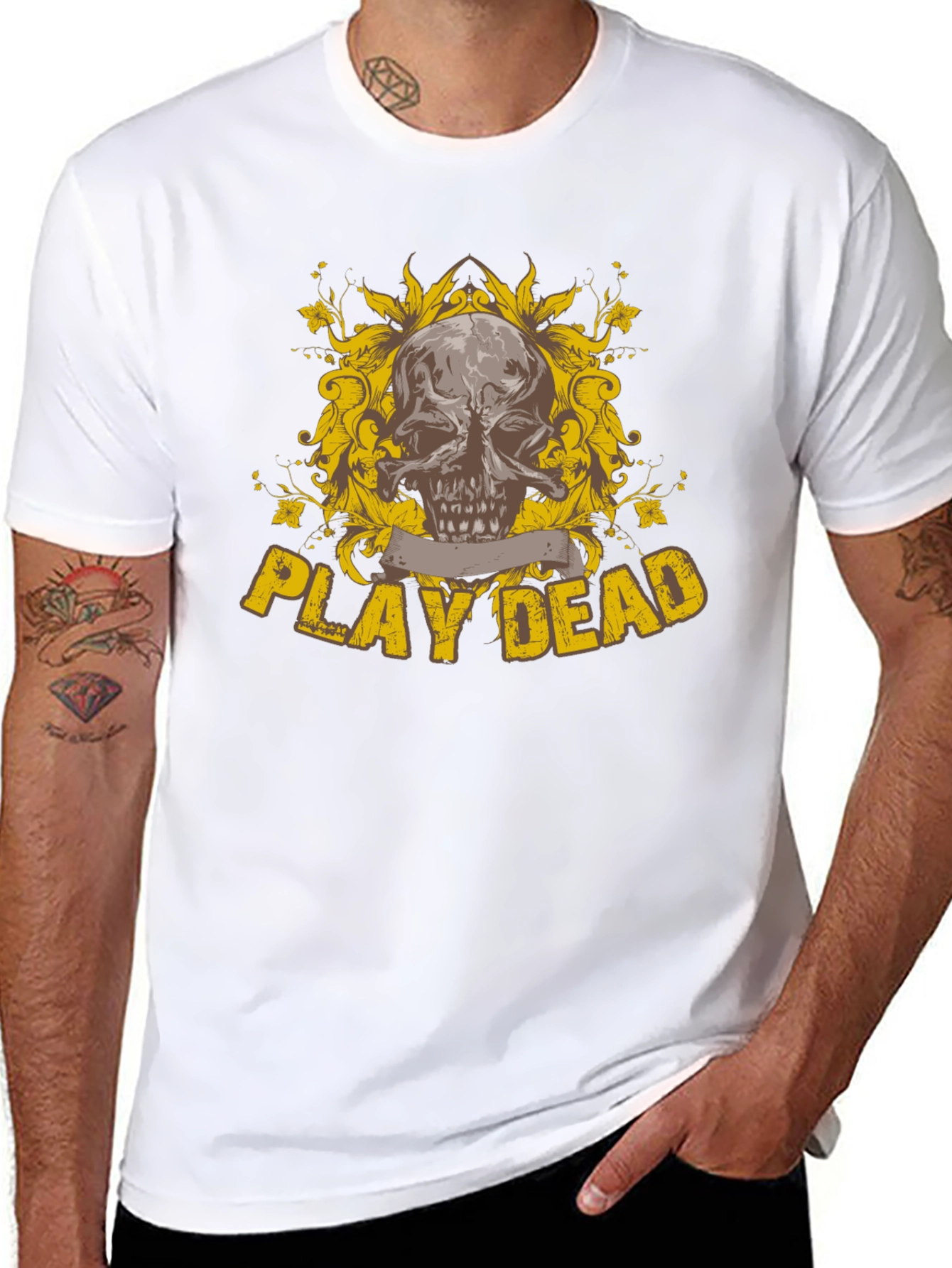 Play Dead Skull Graphic Black T-Shirt