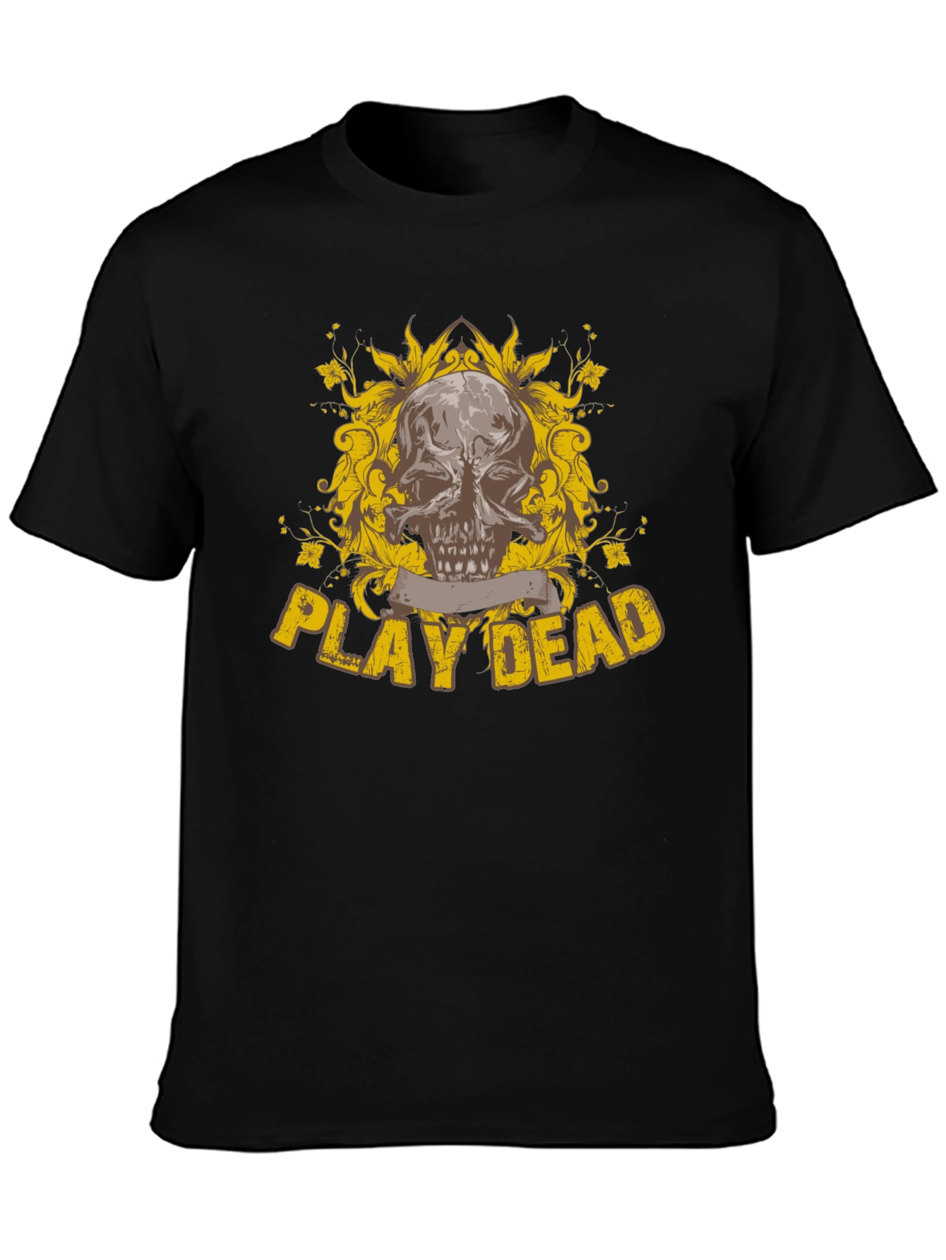Play Dead Skull Graphic Black T-Shirt