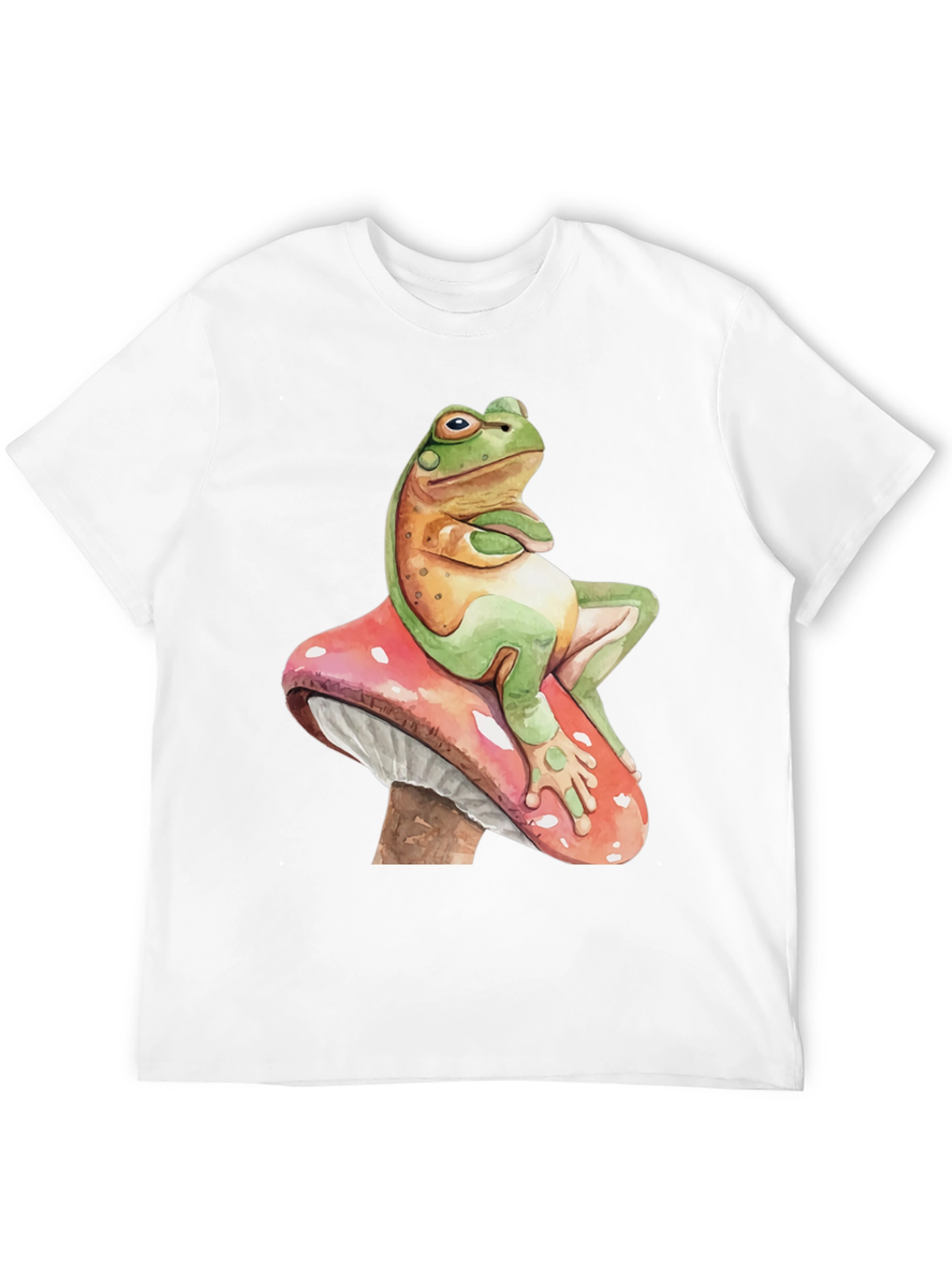 Frog on Mushroom T-Shirt - Relaxed Funny Graphic Tee