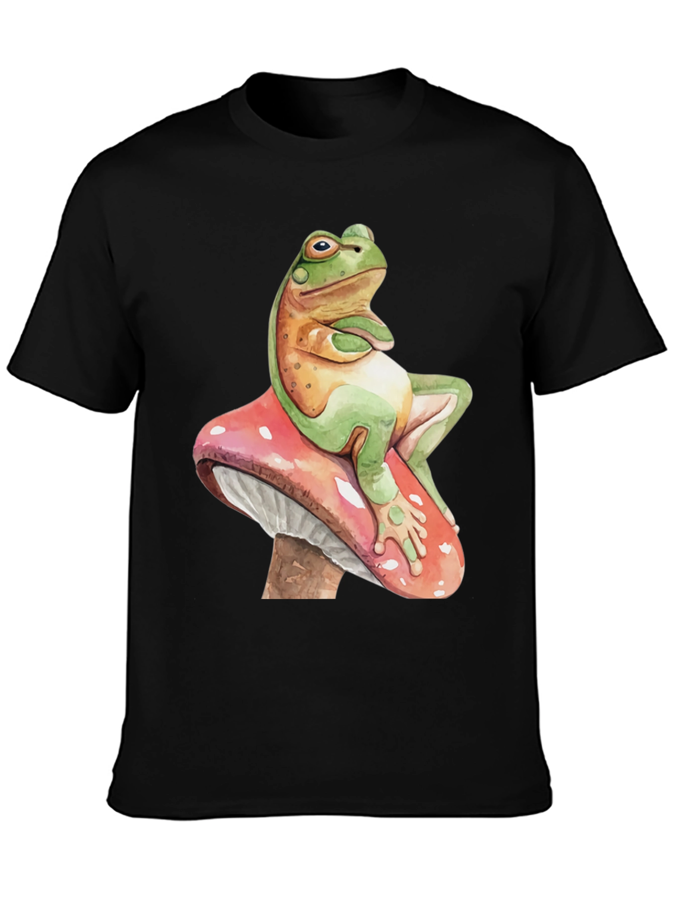Frog on Mushroom T-Shirt - Relaxed Funny Graphic Tee