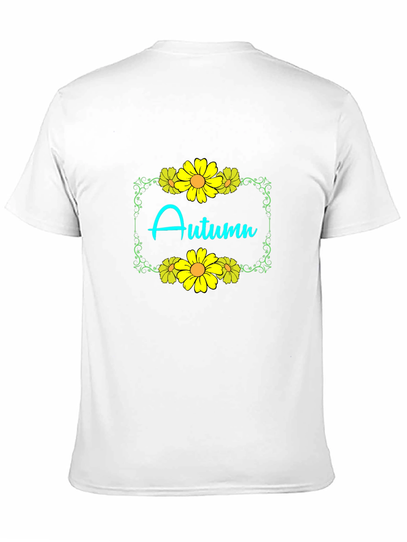 Autumn Floral Graphic Black T-Shirt