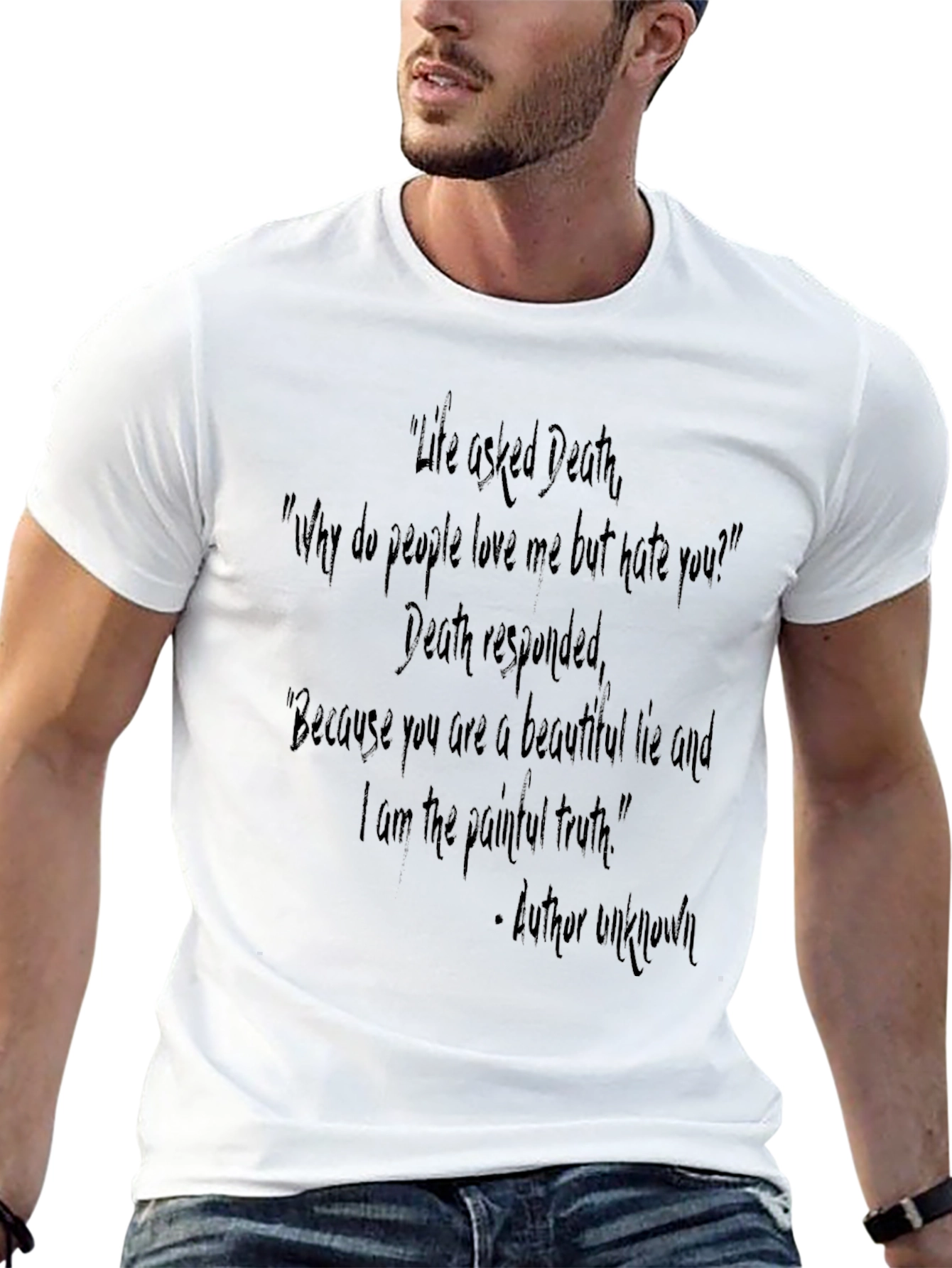Life & Death Quote Graphic Tee - Black