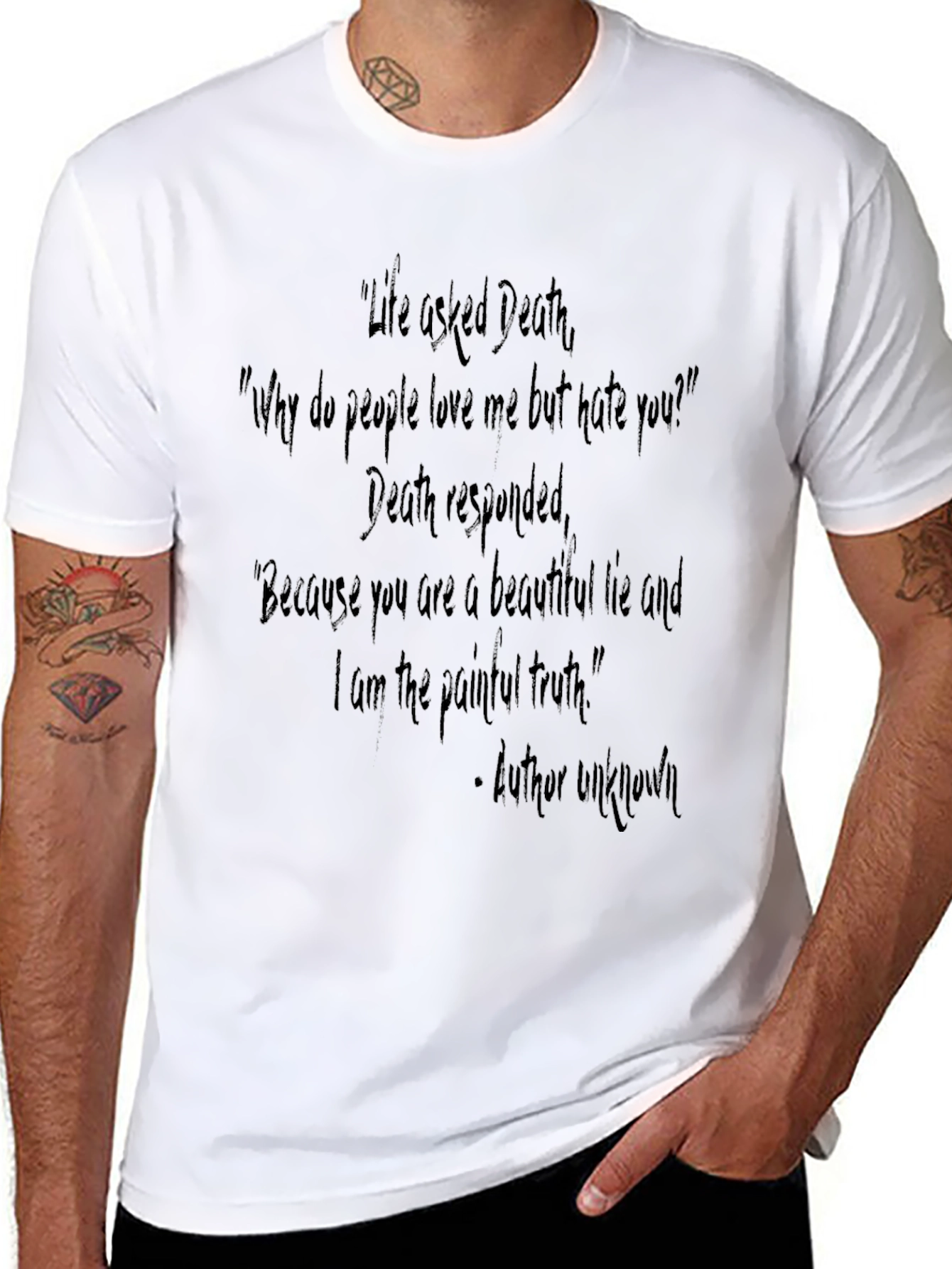 Life & Death Quote Graphic Tee - Black