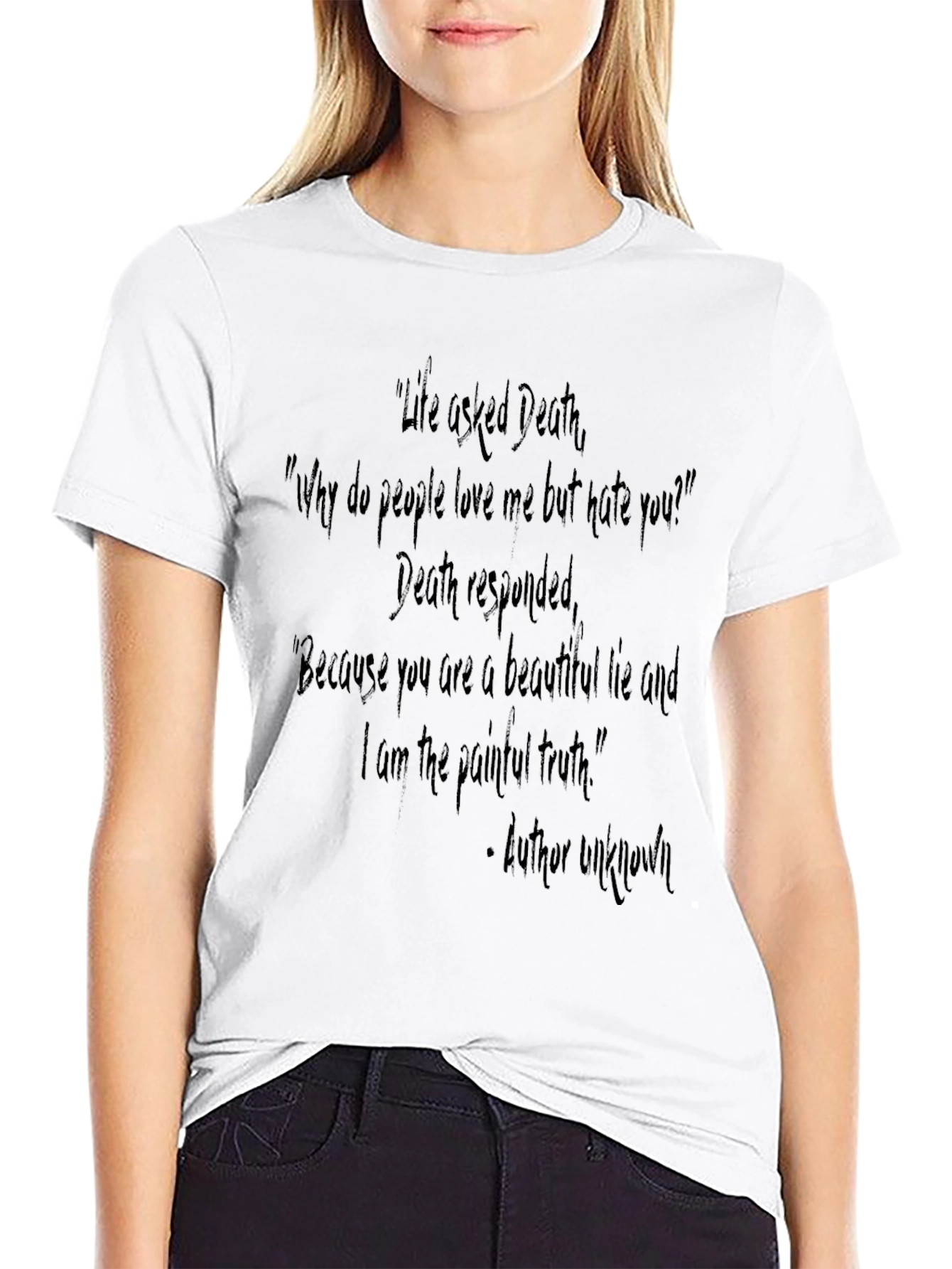 Life & Death Quote Graphic Tee - Black