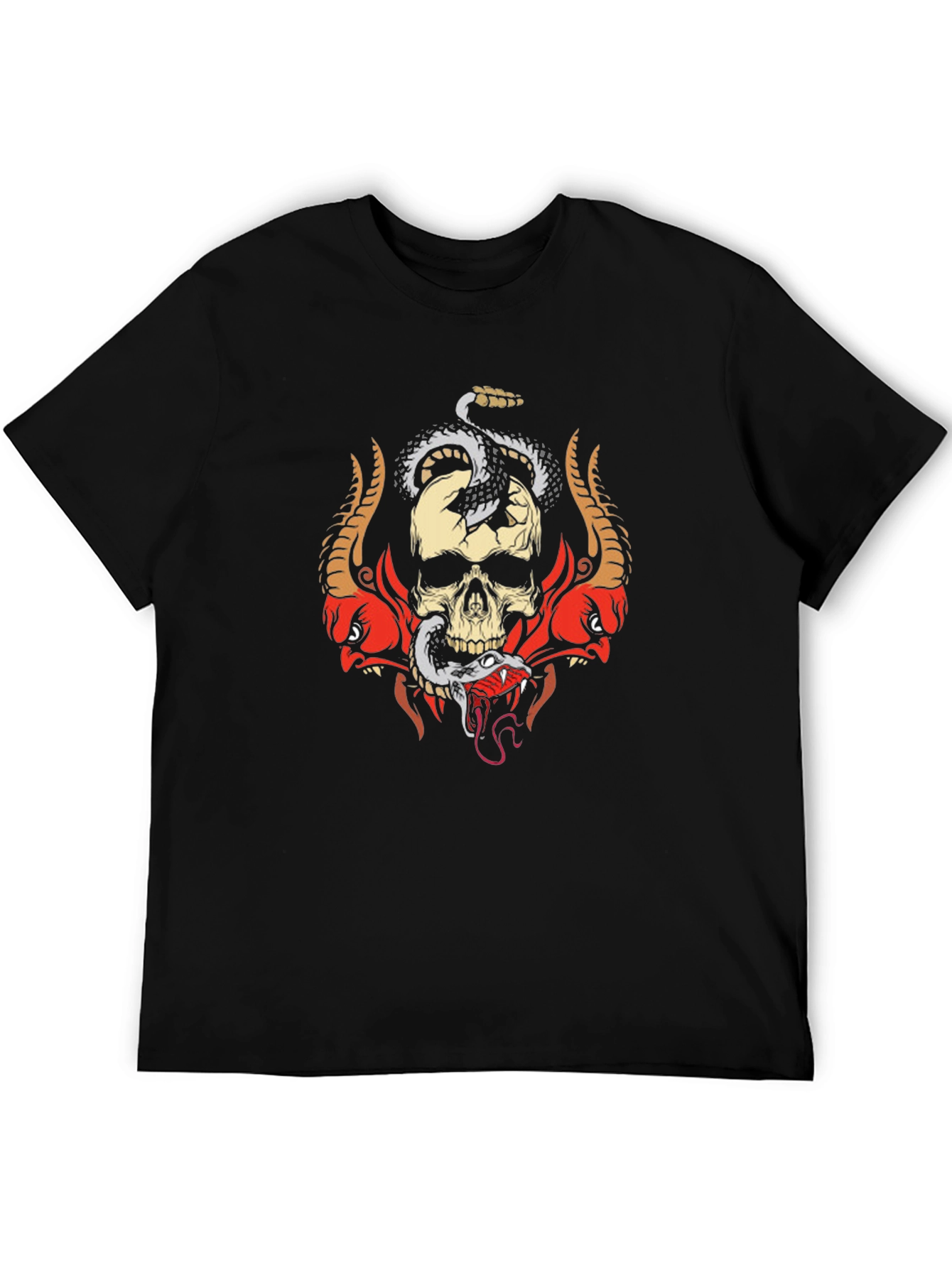 Skull & Snake Graphic Tee - Edgy Style