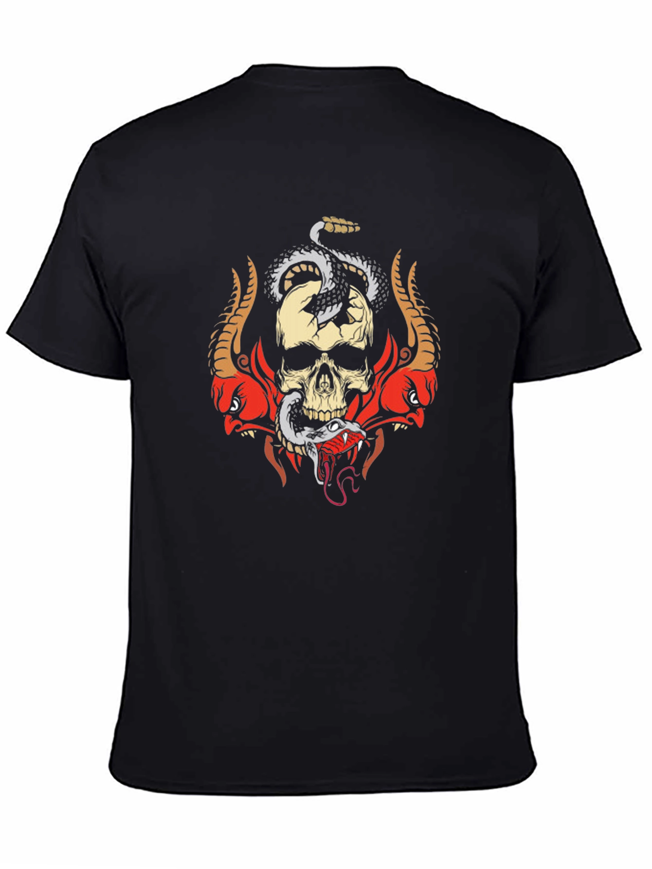 Skull & Snake Graphic Tee - Edgy Style