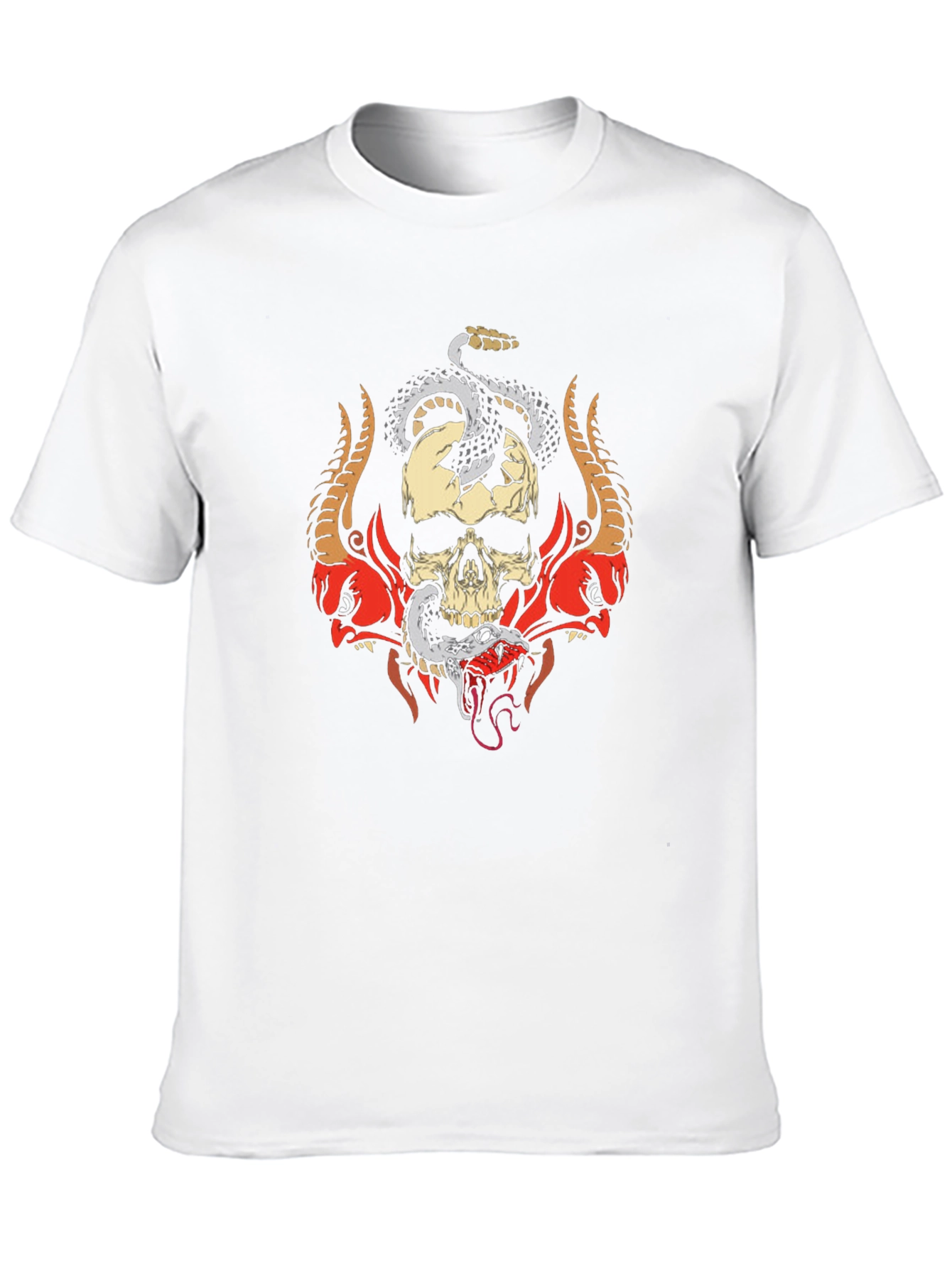 Skull & Snake Graphic Tee - Edgy Style