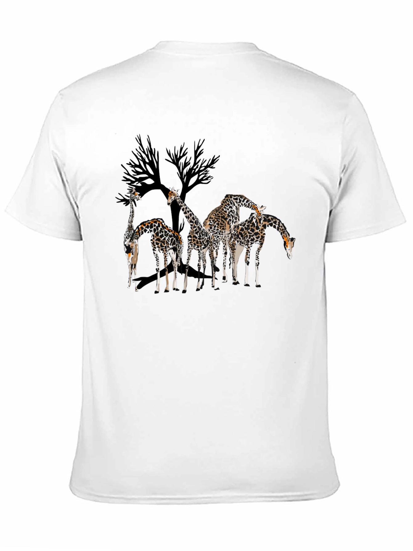 Giraffe Family Graphic Tee - Mens Black T-Shirt