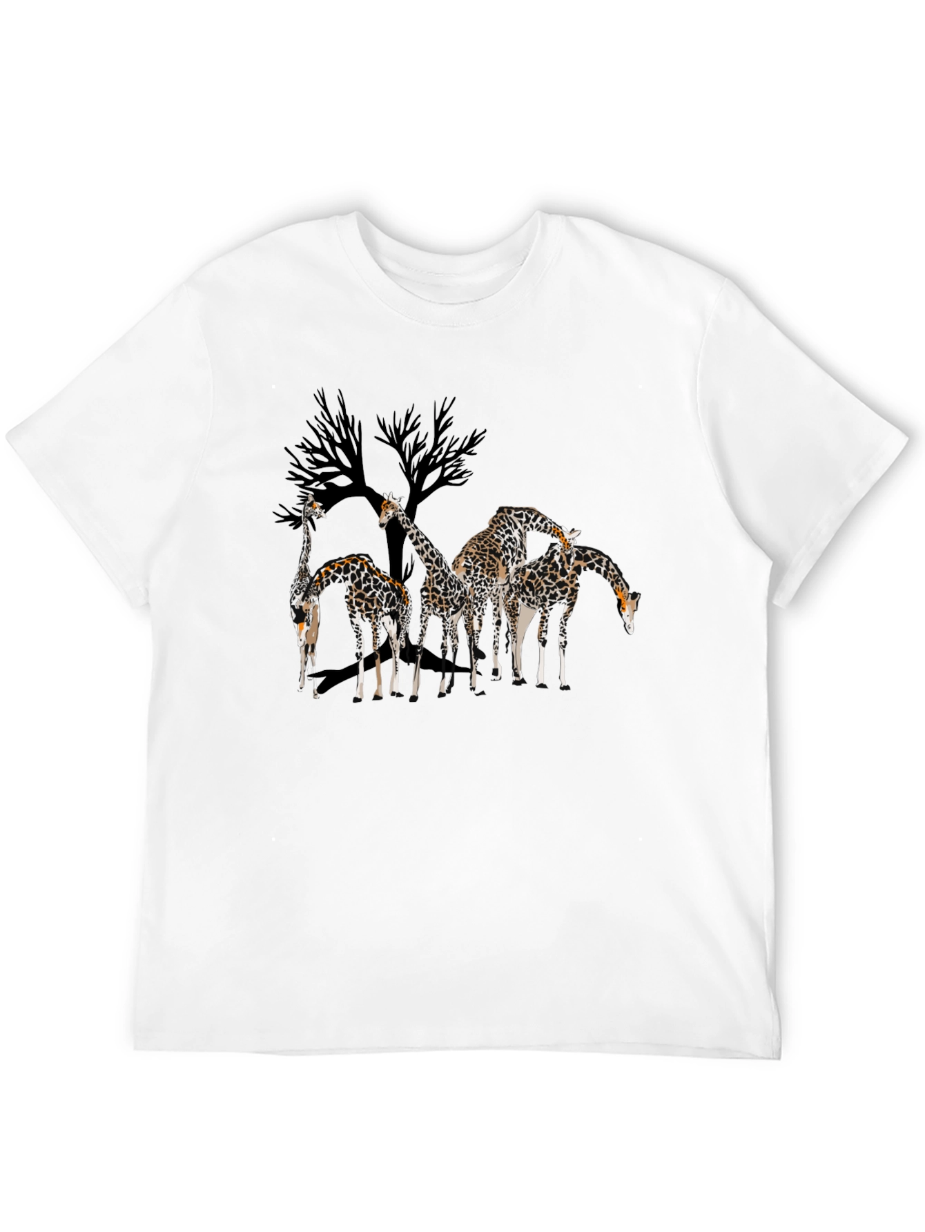 Giraffe Family Graphic Tee - Mens Black T-Shirt