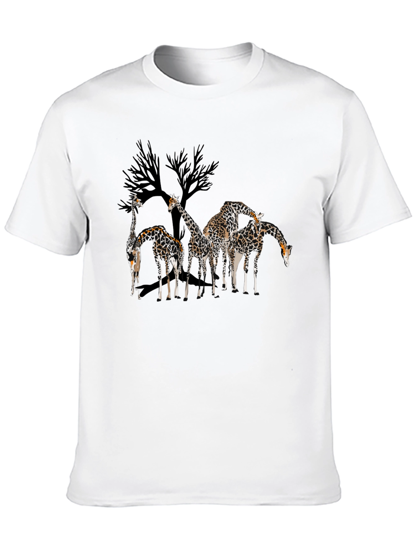 Giraffe Family Graphic Tee - Mens Black T-Shirt