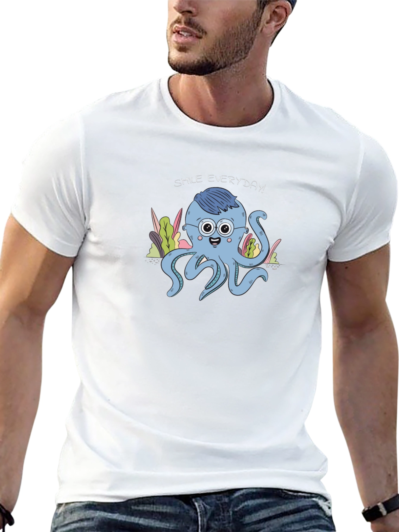 Smile Everyday Octopus Graphic Tee - Unisex
