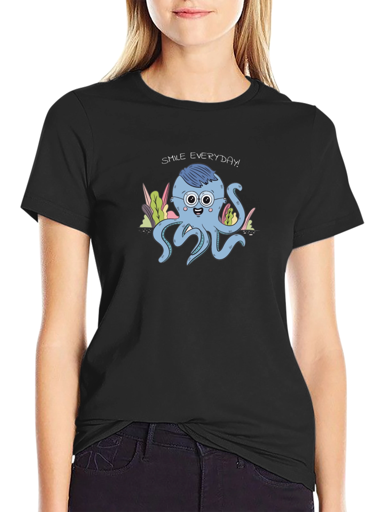 Smile Everyday Octopus Graphic Tee - Unisex