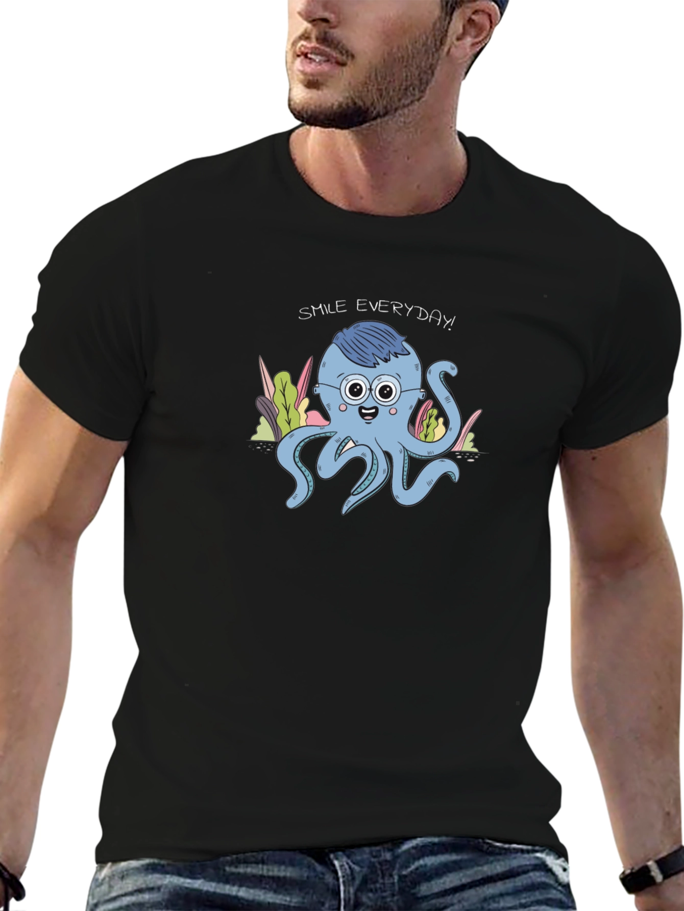 Smile Everyday Octopus Graphic Tee - Unisex