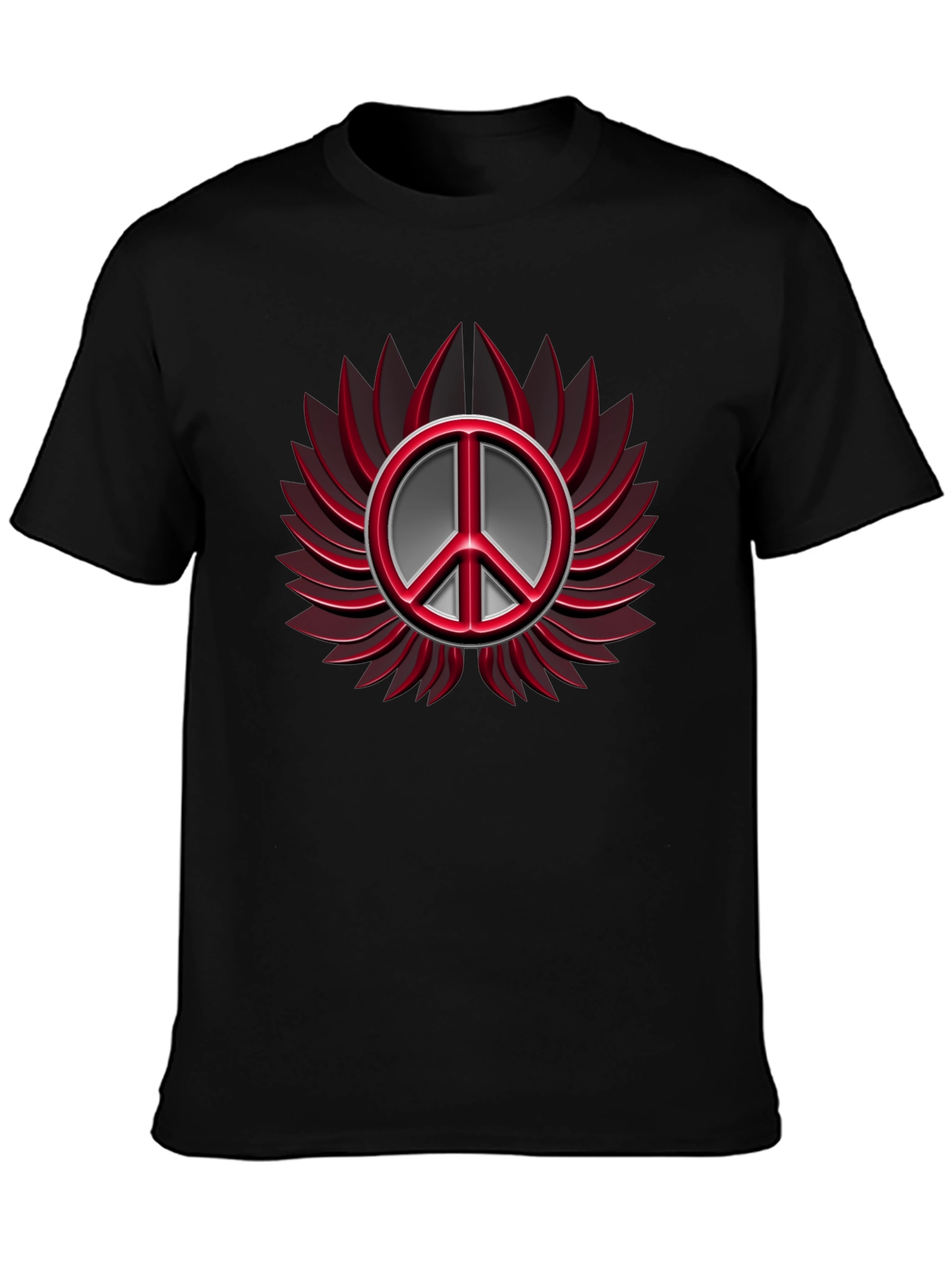 Peace Symbol Graphic T-Shirt - Black