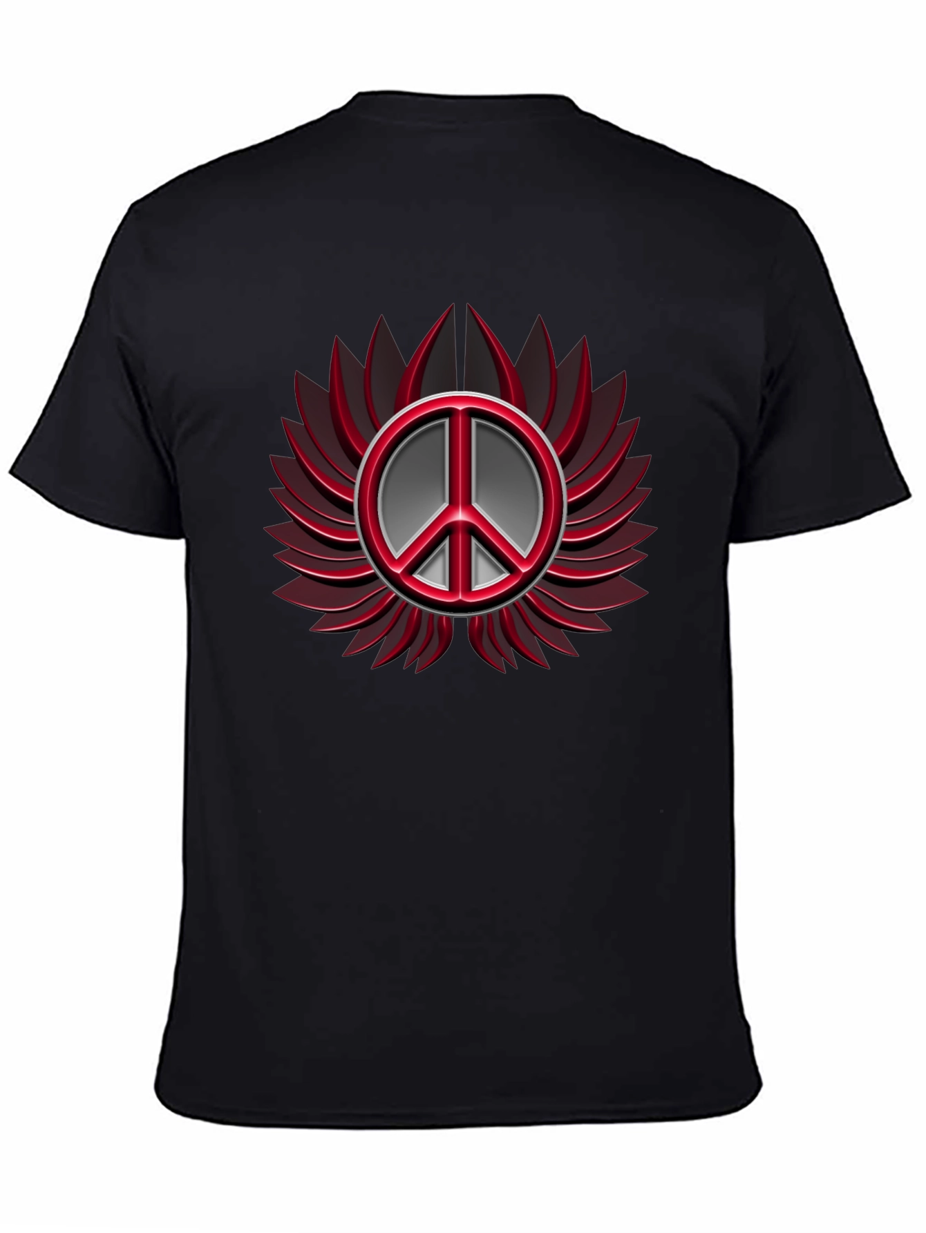 Peace Symbol Graphic T-Shirt - Black