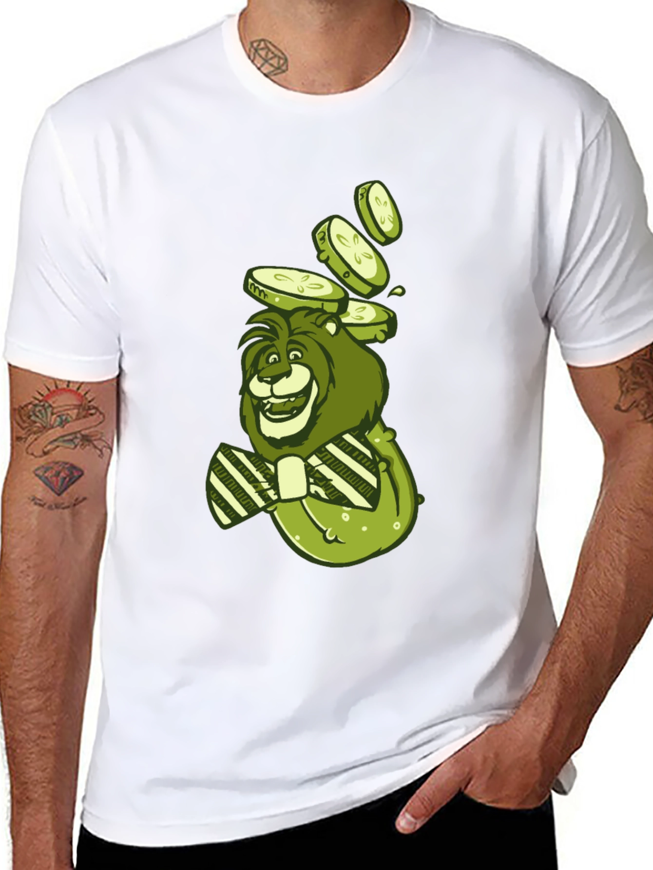 Lion with Cucumbers Graphic Tee