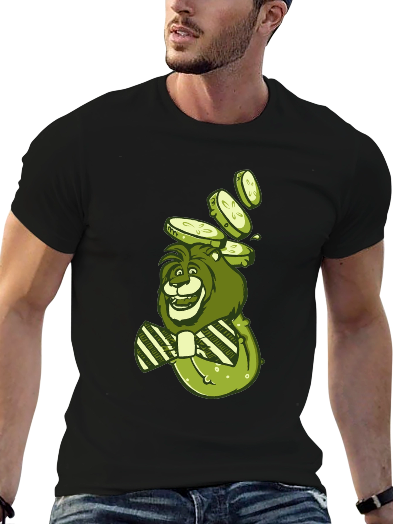 Lion with Cucumbers Graphic Tee