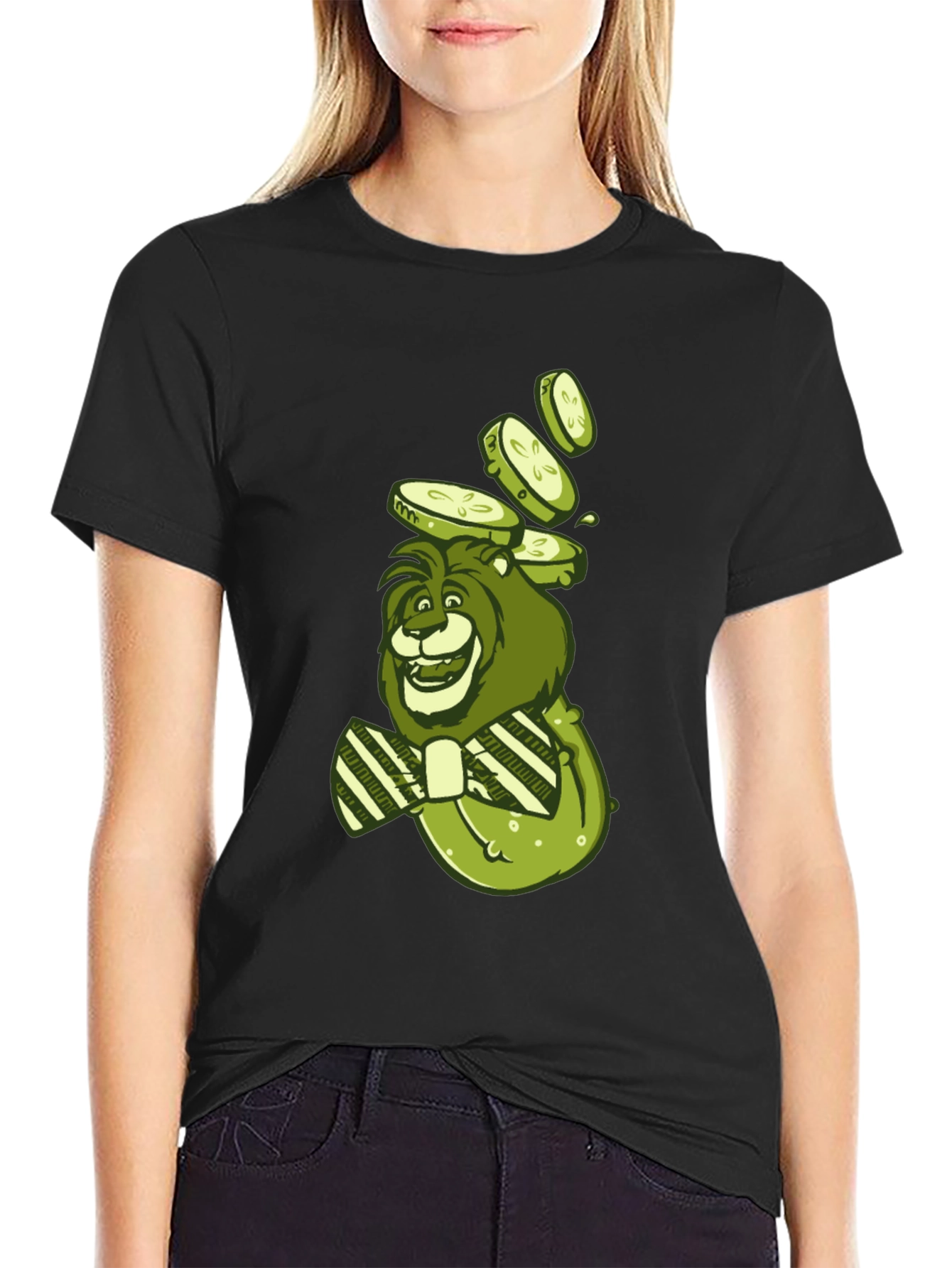 Lion with Cucumbers Graphic Tee