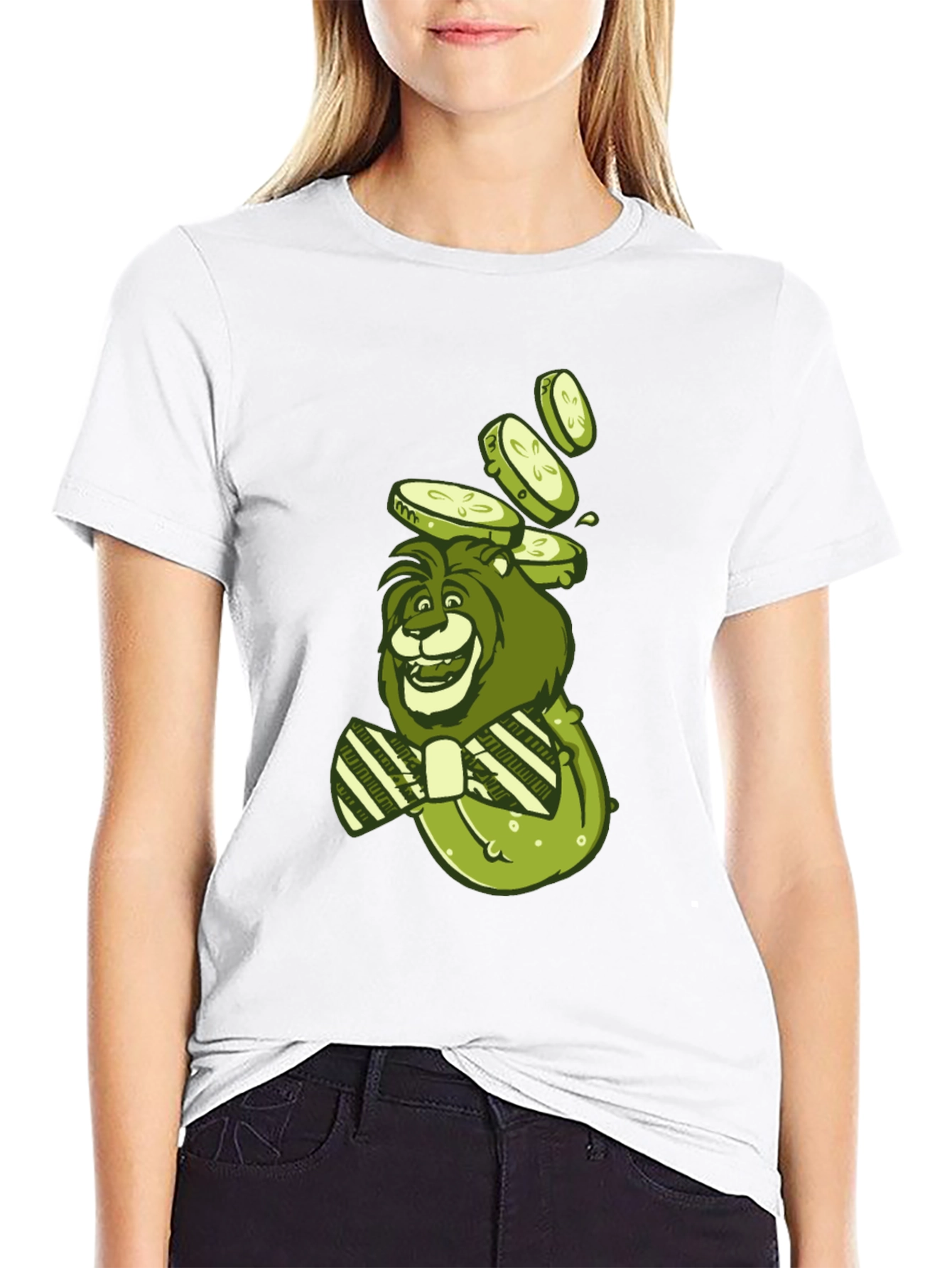 Lion with Cucumbers Graphic Tee