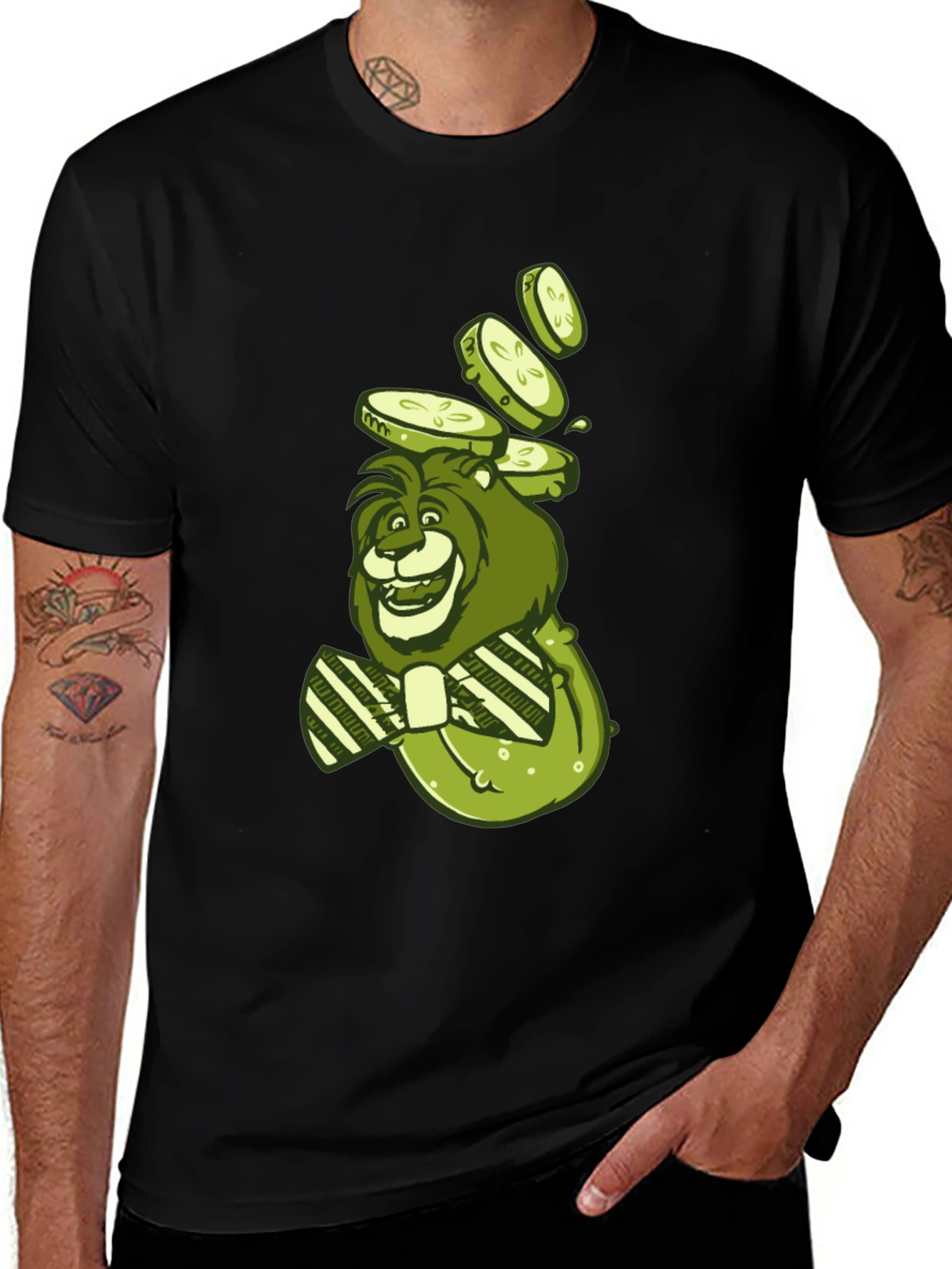 Lion with Cucumbers Graphic Tee