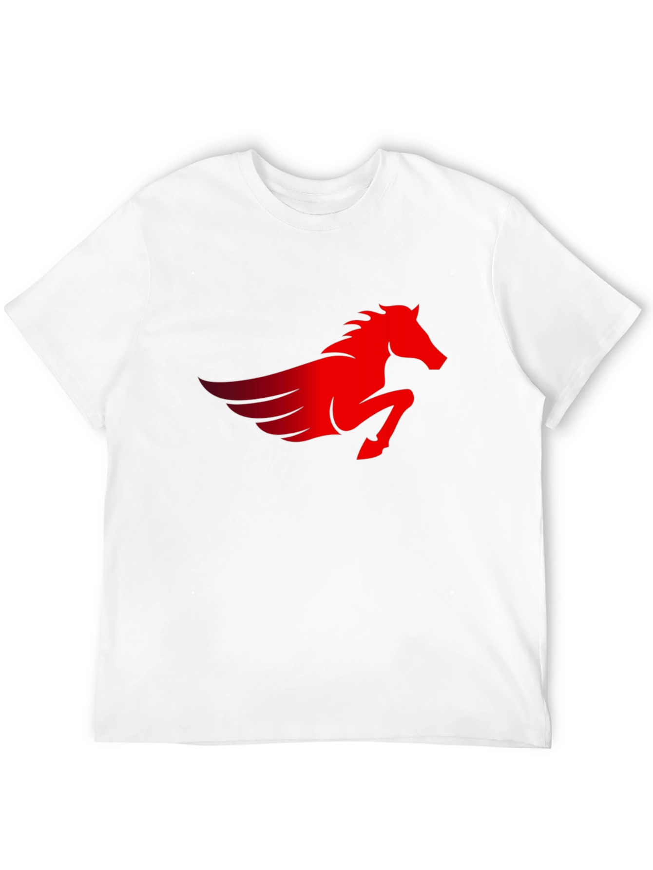 Mens Black T-Shirt with Red Pegasus Graphic