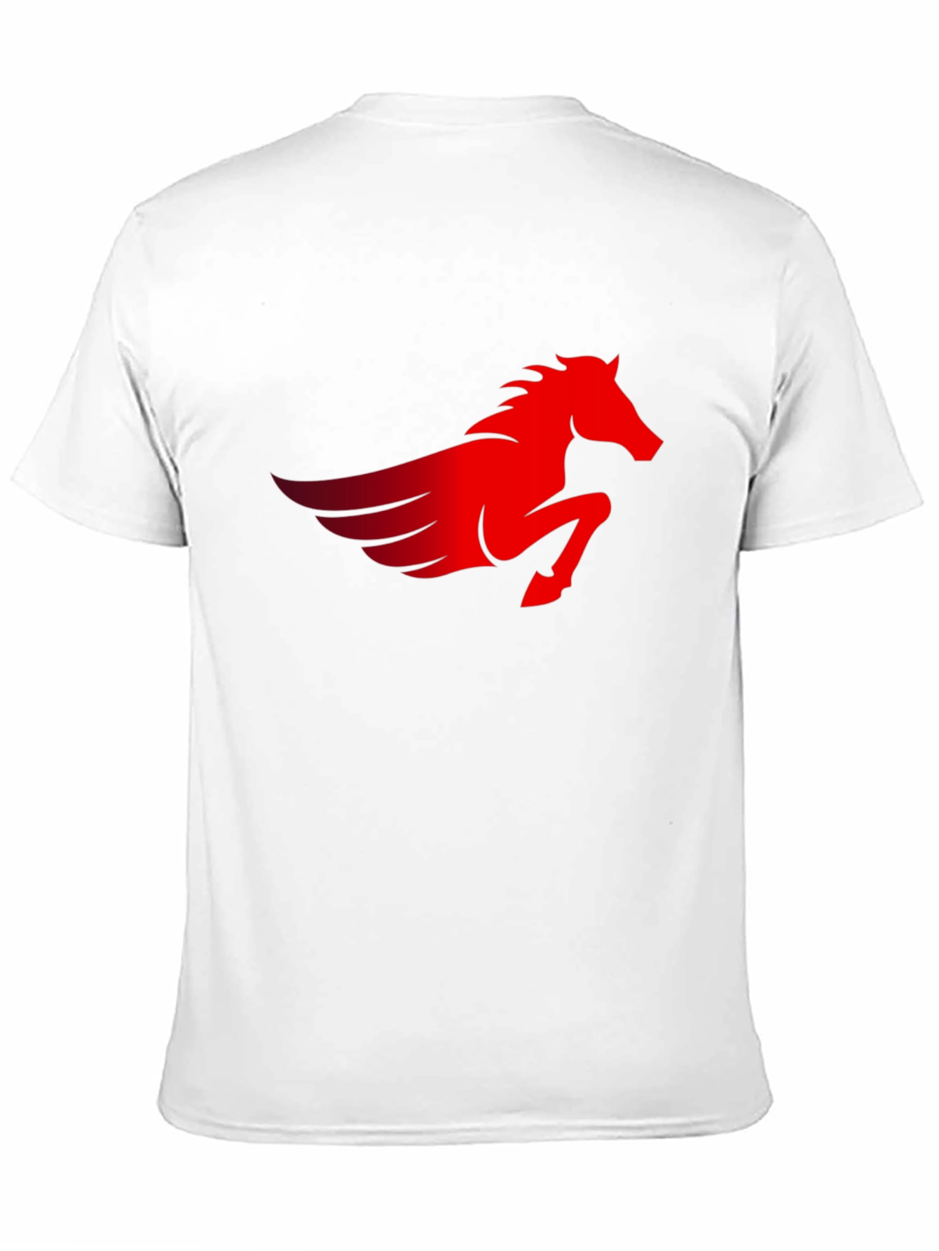 Mens Black T-Shirt with Red Pegasus Graphic
