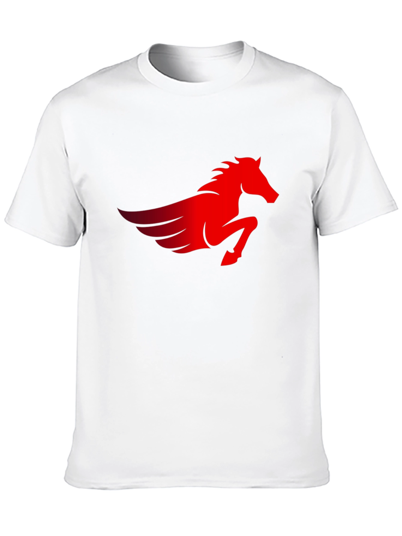 Mens Black T-Shirt with Red Pegasus Graphic