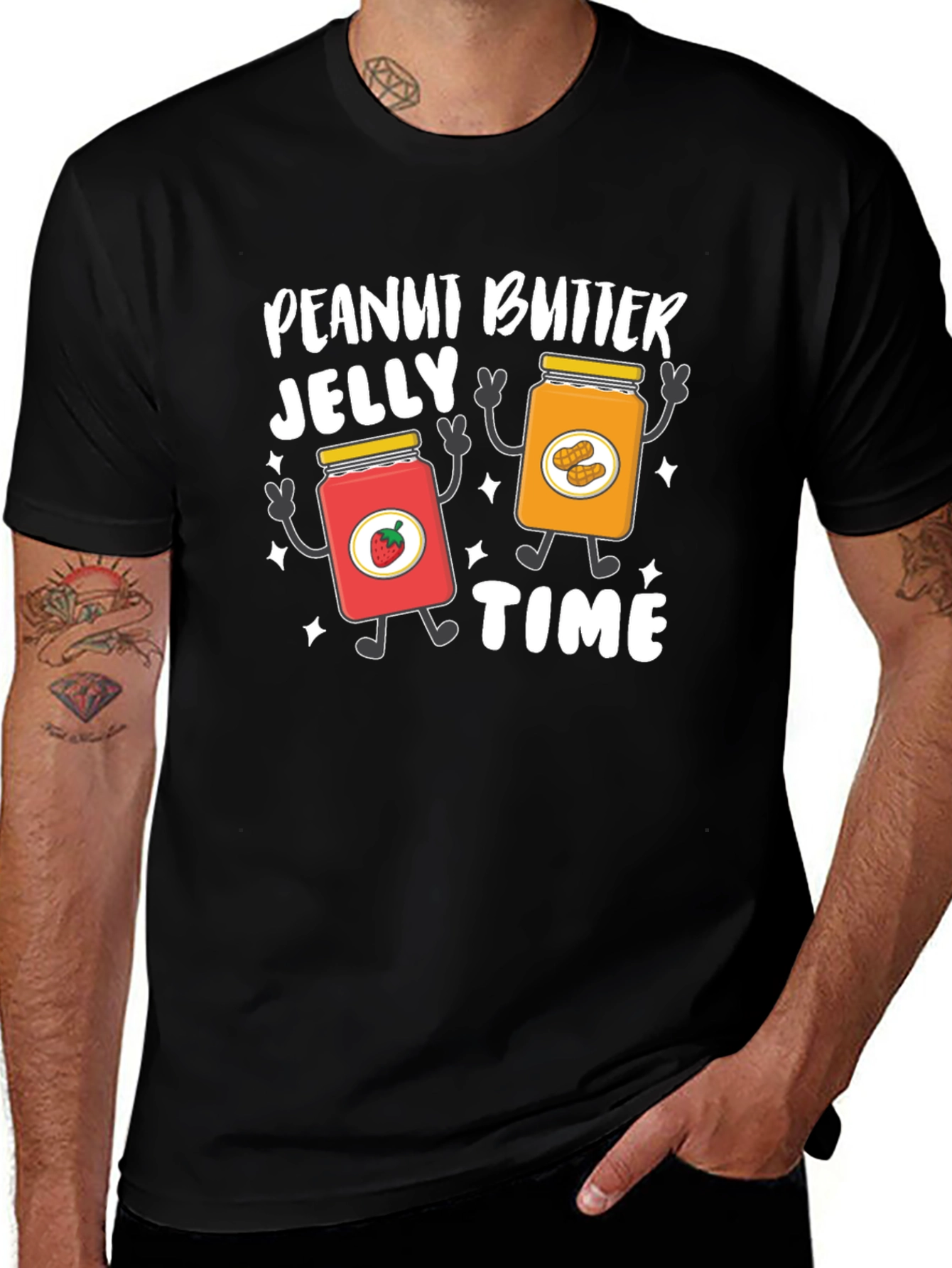 Peanut Butter Jelly Time Graphic T-Shirt