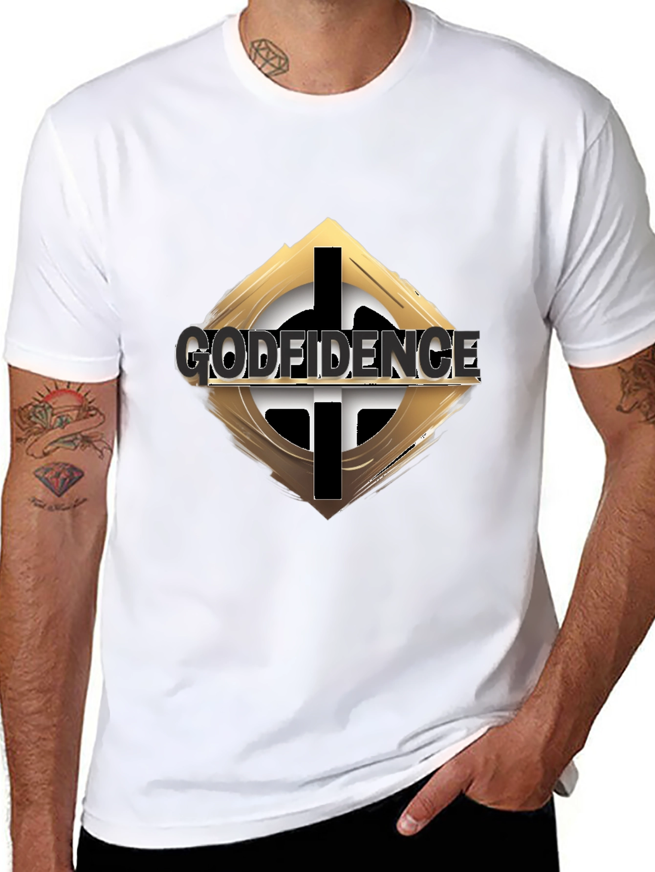 Godfidence Black Graphic Tee - Faith & Confidence
