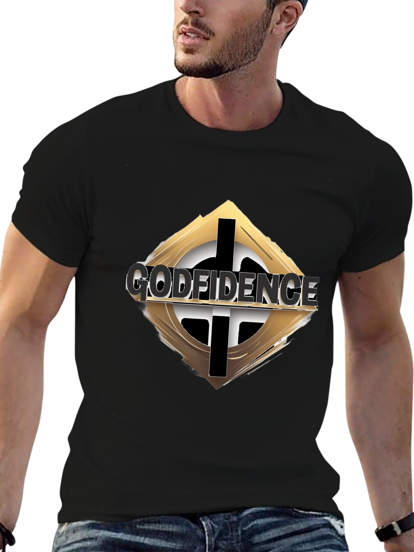 Godfidence Black Graphic Tee - Faith & Confidence