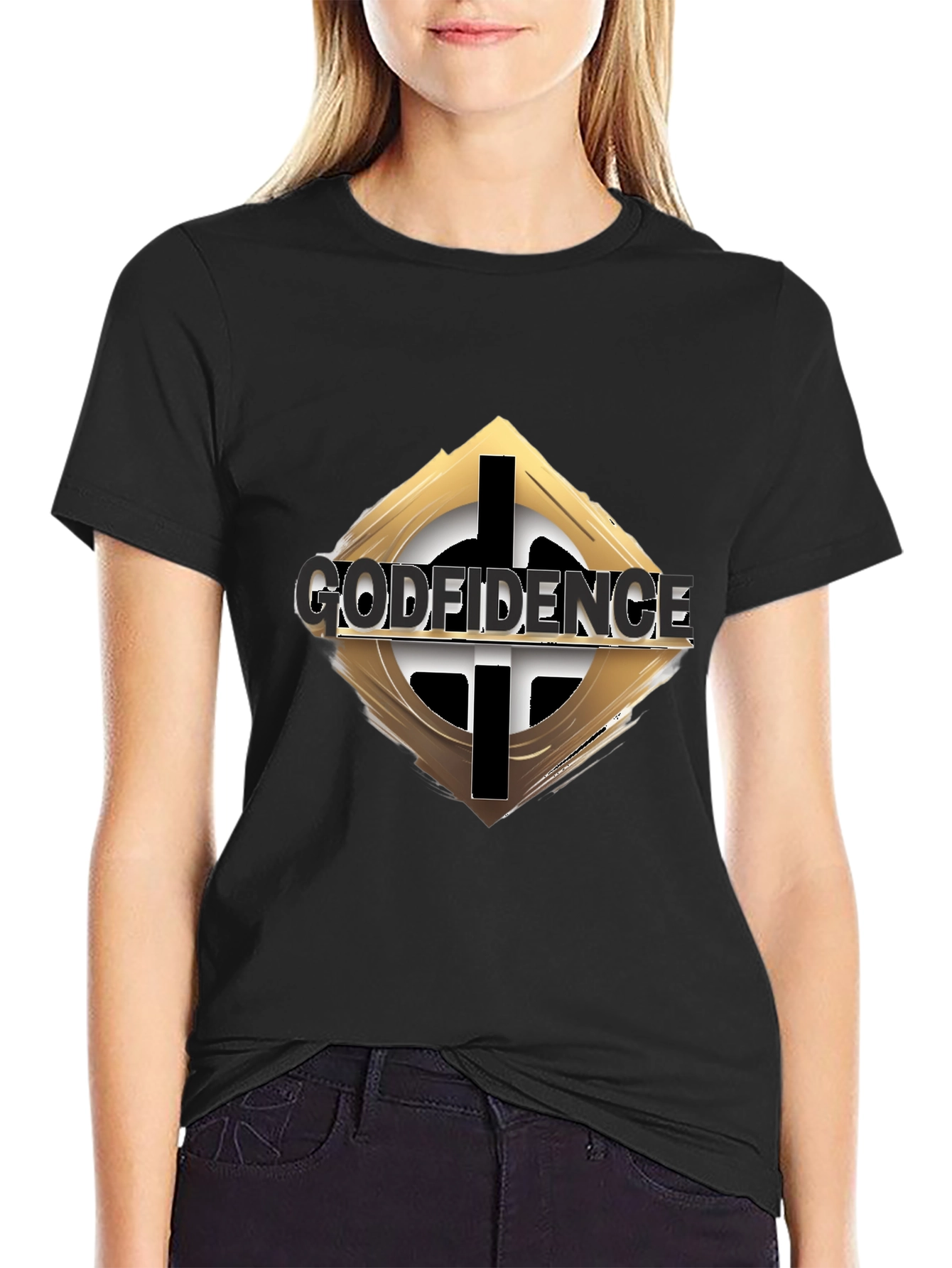 Godfidence Black Graphic Tee - Faith & Confidence