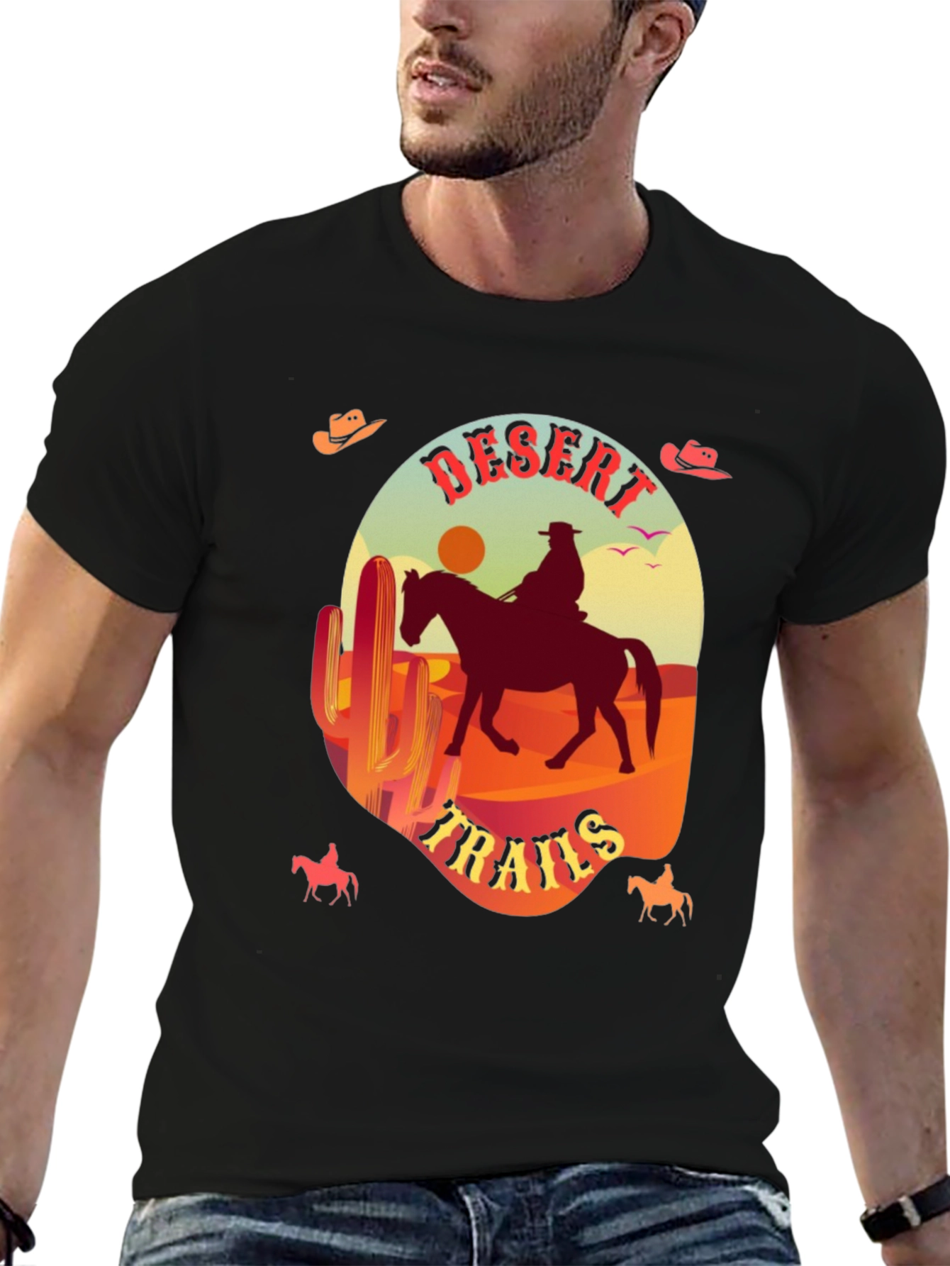 Desert Trails Graphic Tee - Cowboy Western Style