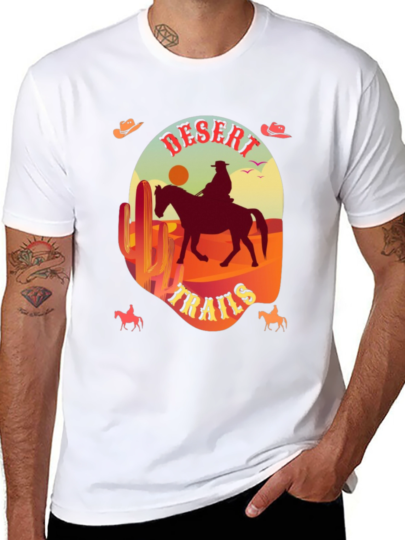 Desert Trails Graphic Tee - Cowboy Western Style