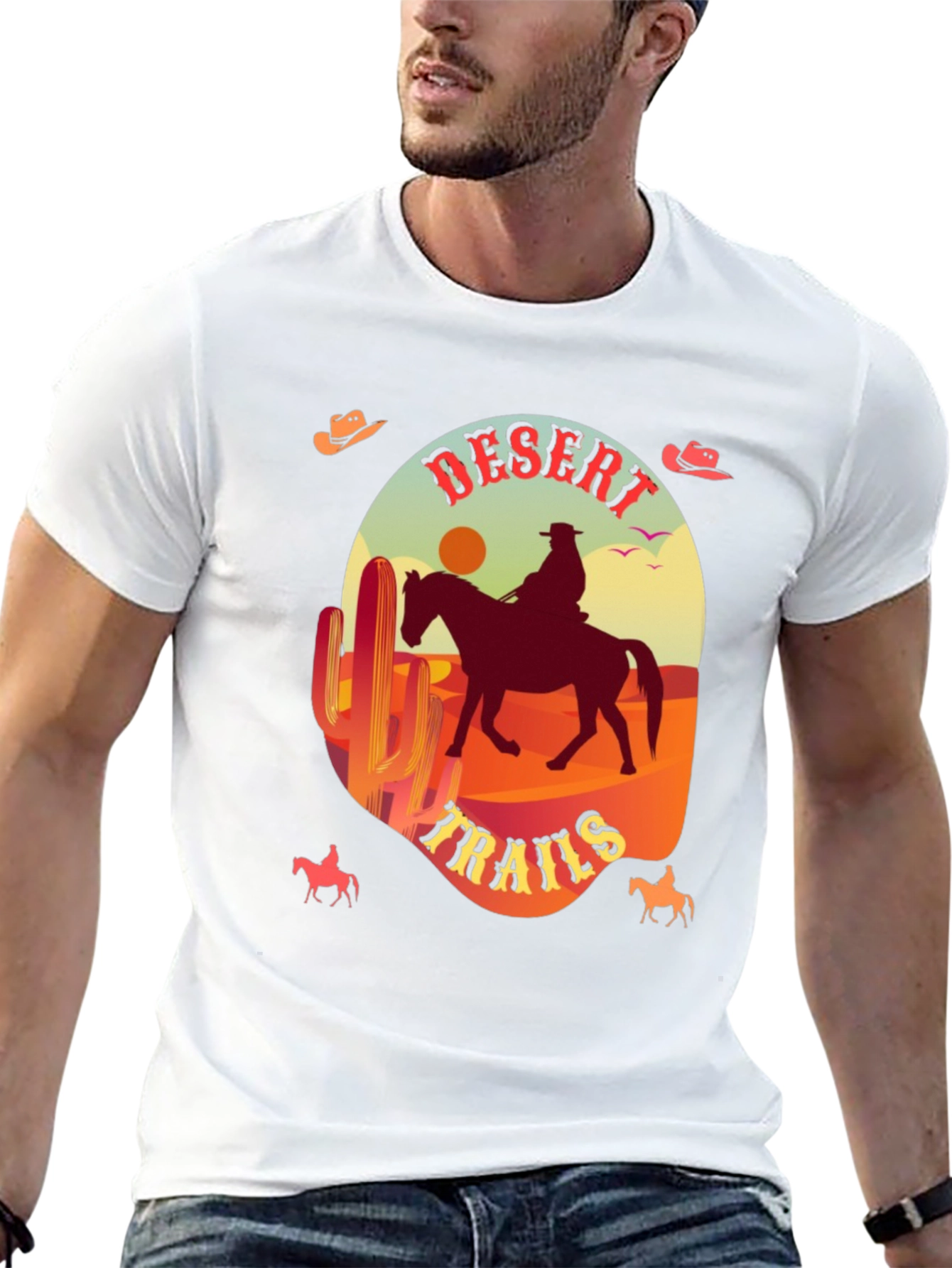 Desert Trails Graphic Tee - Cowboy Western Style