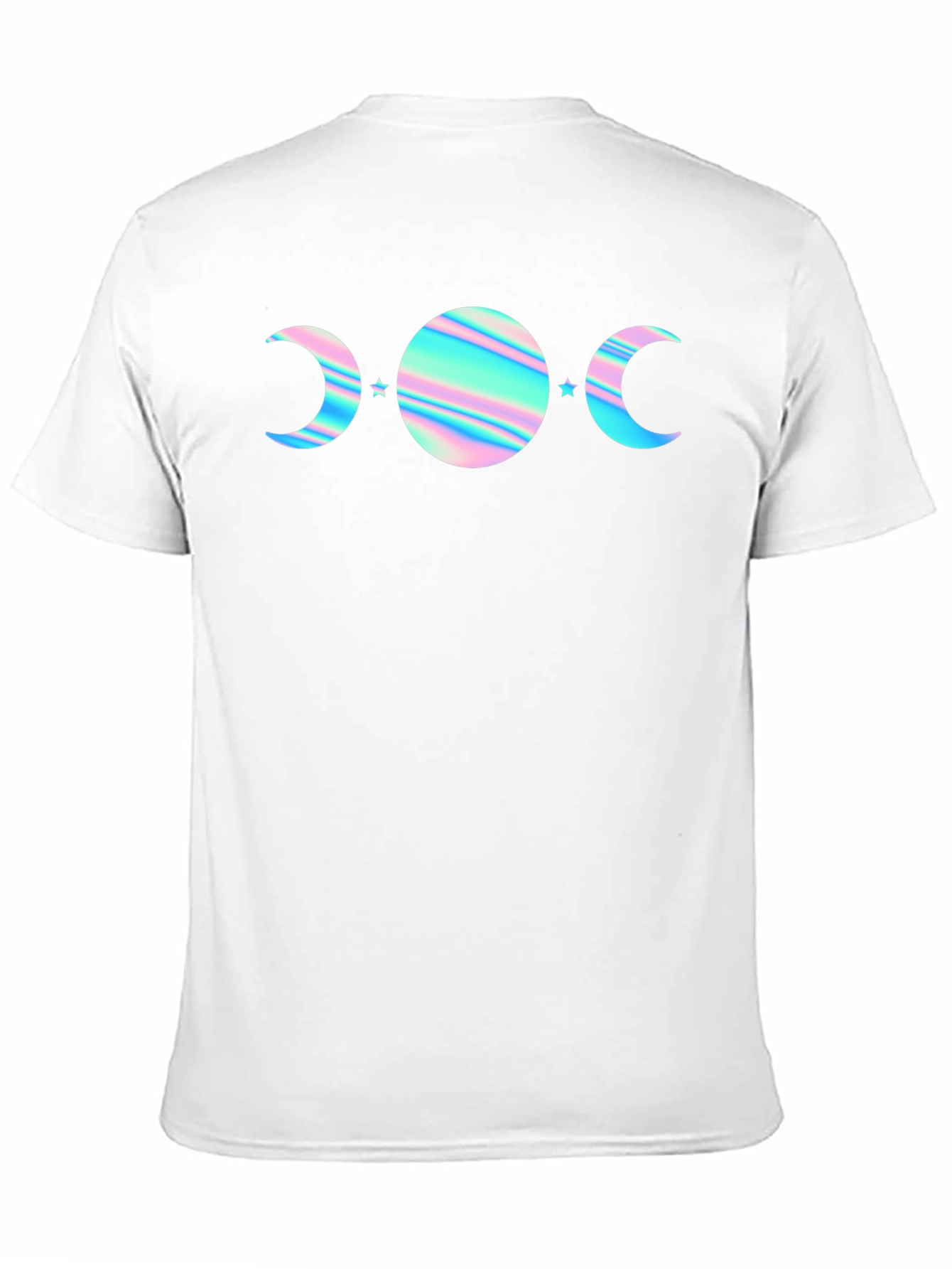 Holographic Moon Phase T-Shirt - Black