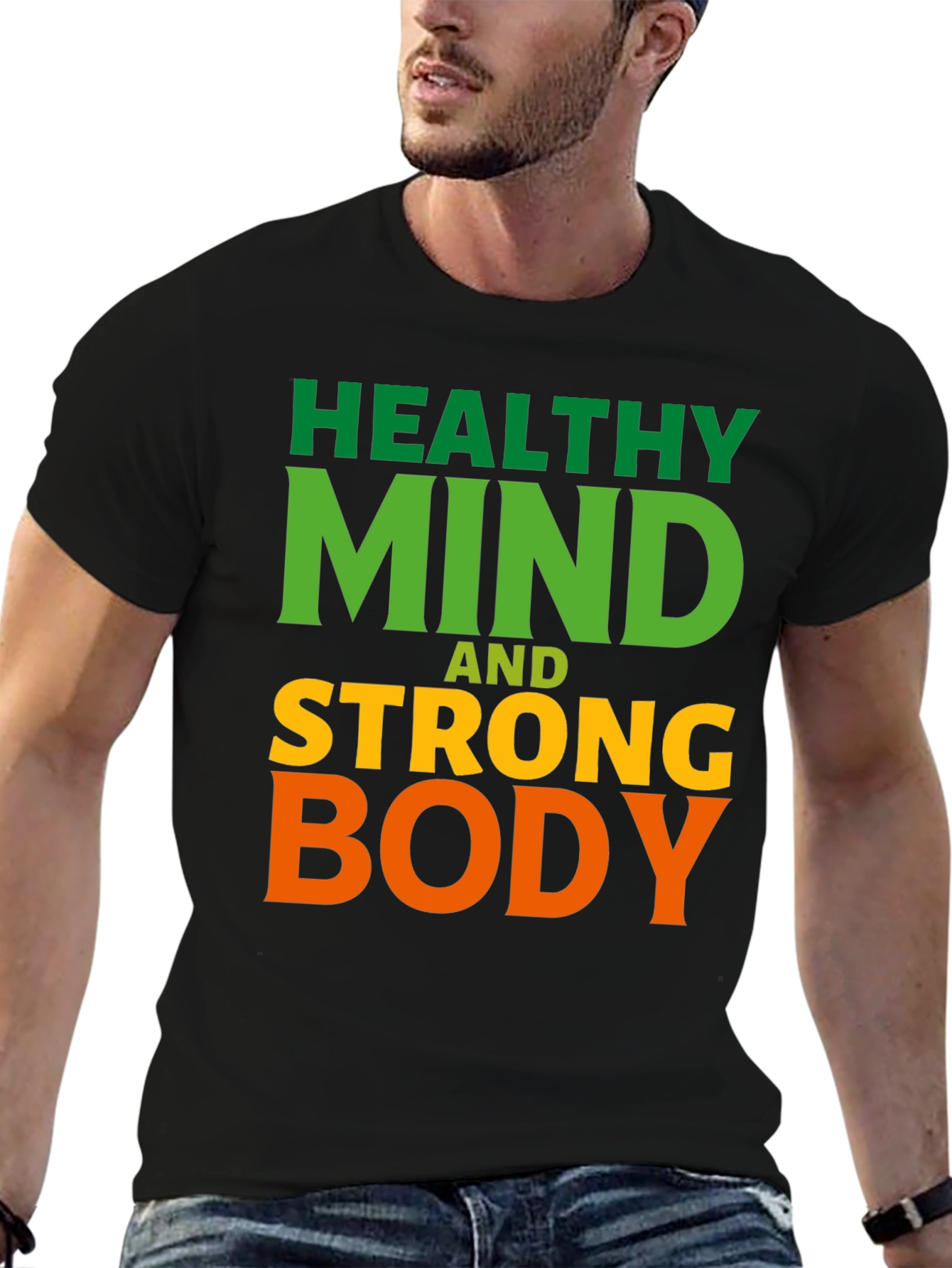 Healthy Mind Strong Body Graphic T-Shirt
